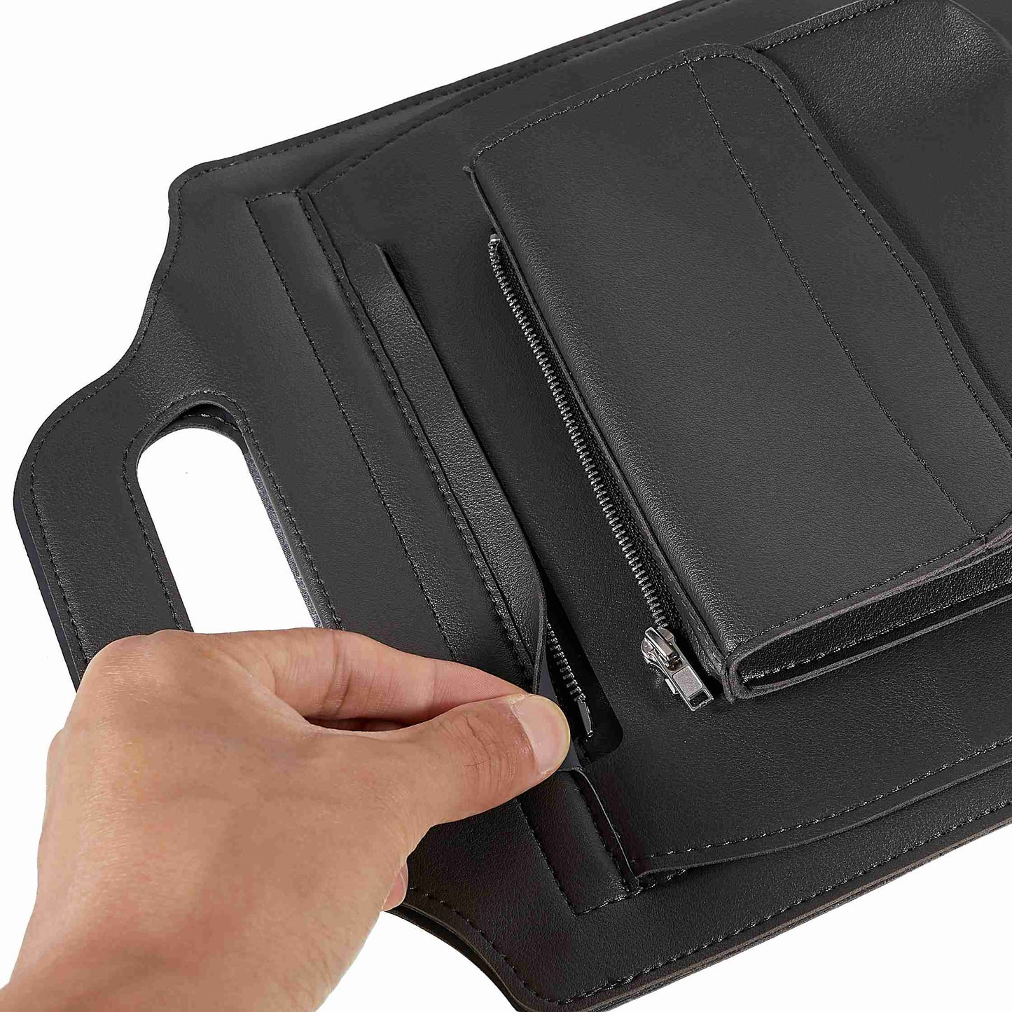 15-inch Laptop Sleeve Case PU Leather Notebook Carrying Case with Adjustable Stand - Grey