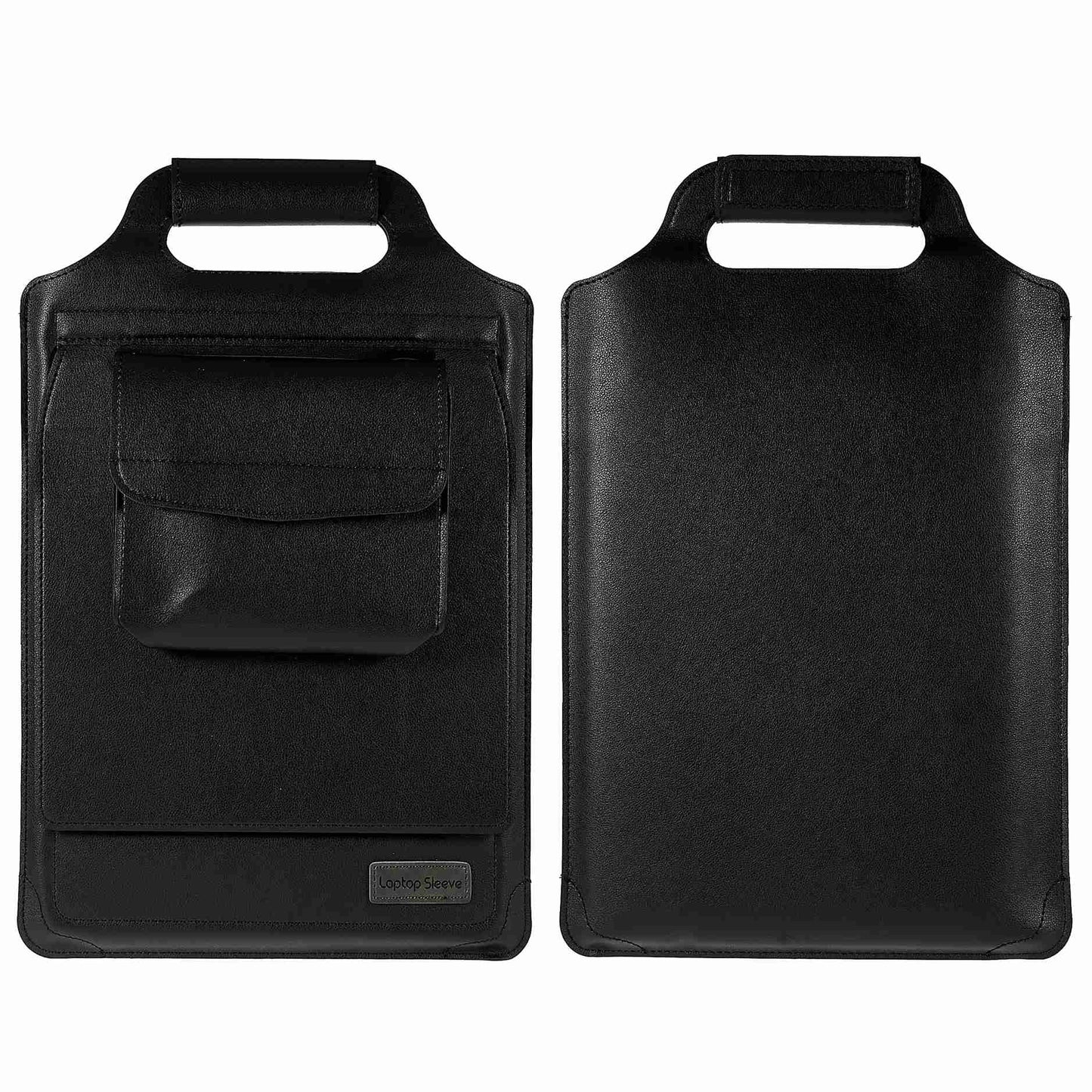 15-inch Laptop Sleeve Case PU Leather Notebook Carrying Case with Adjustable Stand - Black