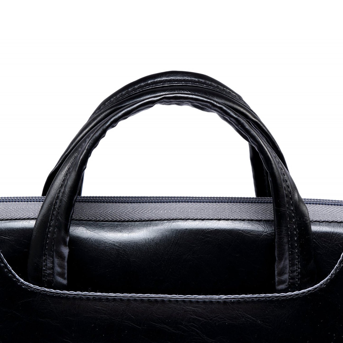Uniqkart 13.3 Inch Laptop Case Smooth PU Leather Laptop Sleeve Durable Computer Carrying Bag with Handle Strap - Black