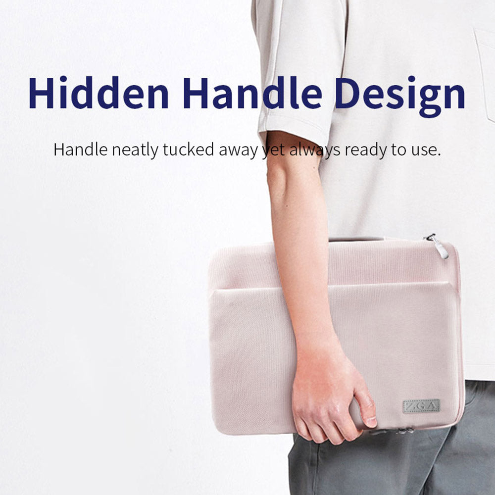 ZGA BG-01 14inch Notebook Computer Storage Bag Soft Lining Laptop Sleeve Bag with Hiding Handle Strap - Grey