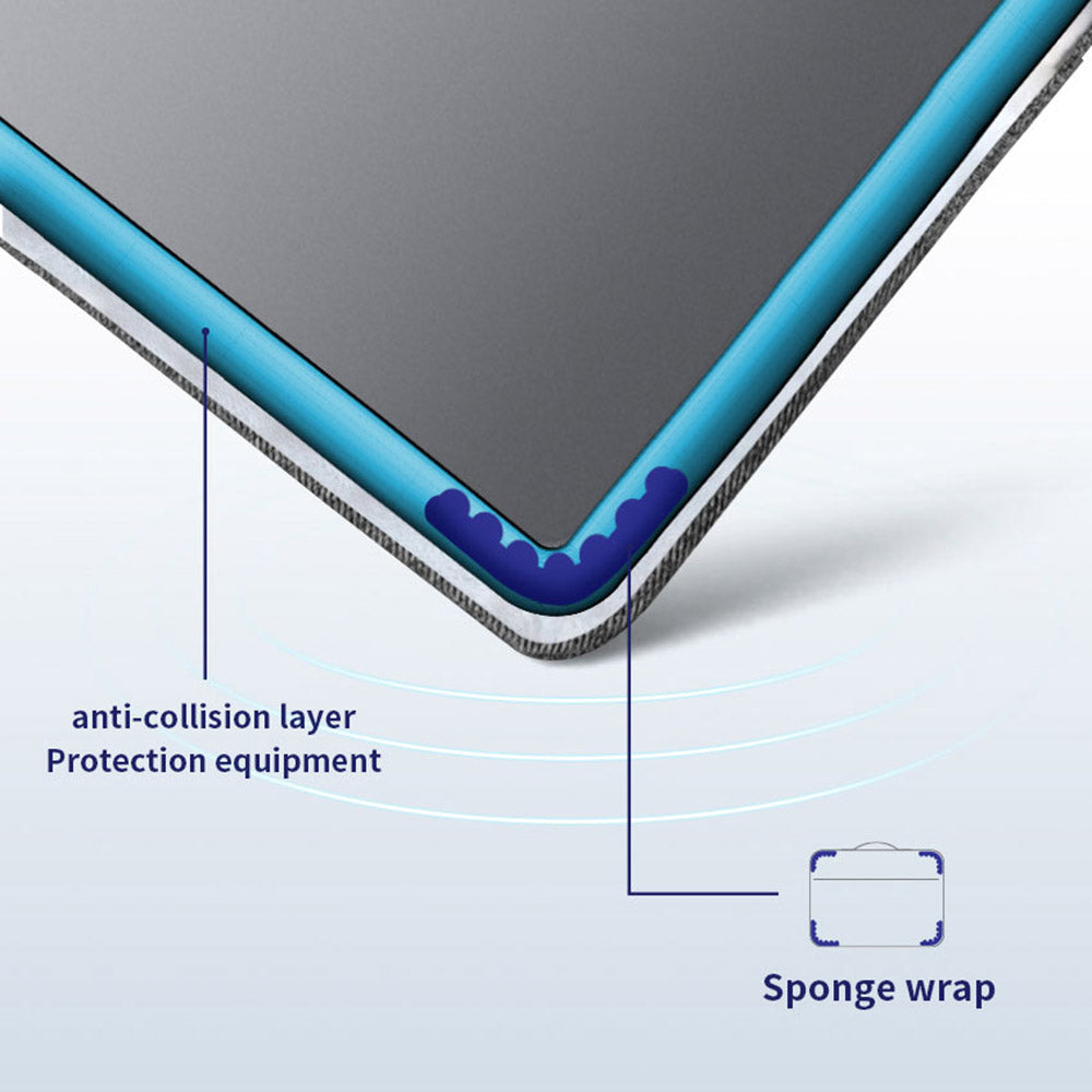 ZGA BG-01 16inch Laptop Protection Case Soft Lining Anti-scratch Notebook Computer Sleeve Bag with Hiding Handle Strap - Grey