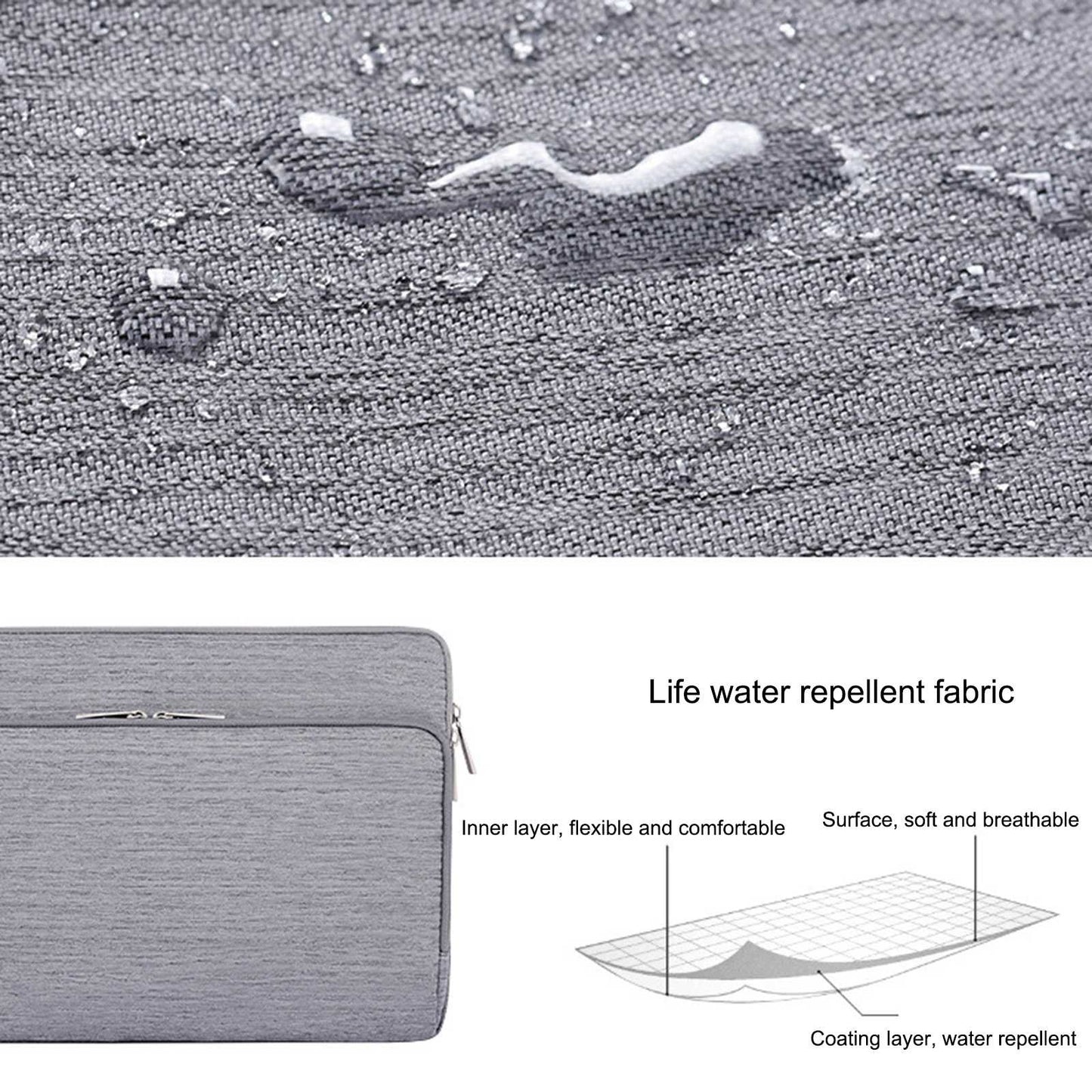 Canvasartisan L28-21 Business Style 11-inch Laptop Carrying Bag Notebook Waterproof Protective Sleeve - Light Grey