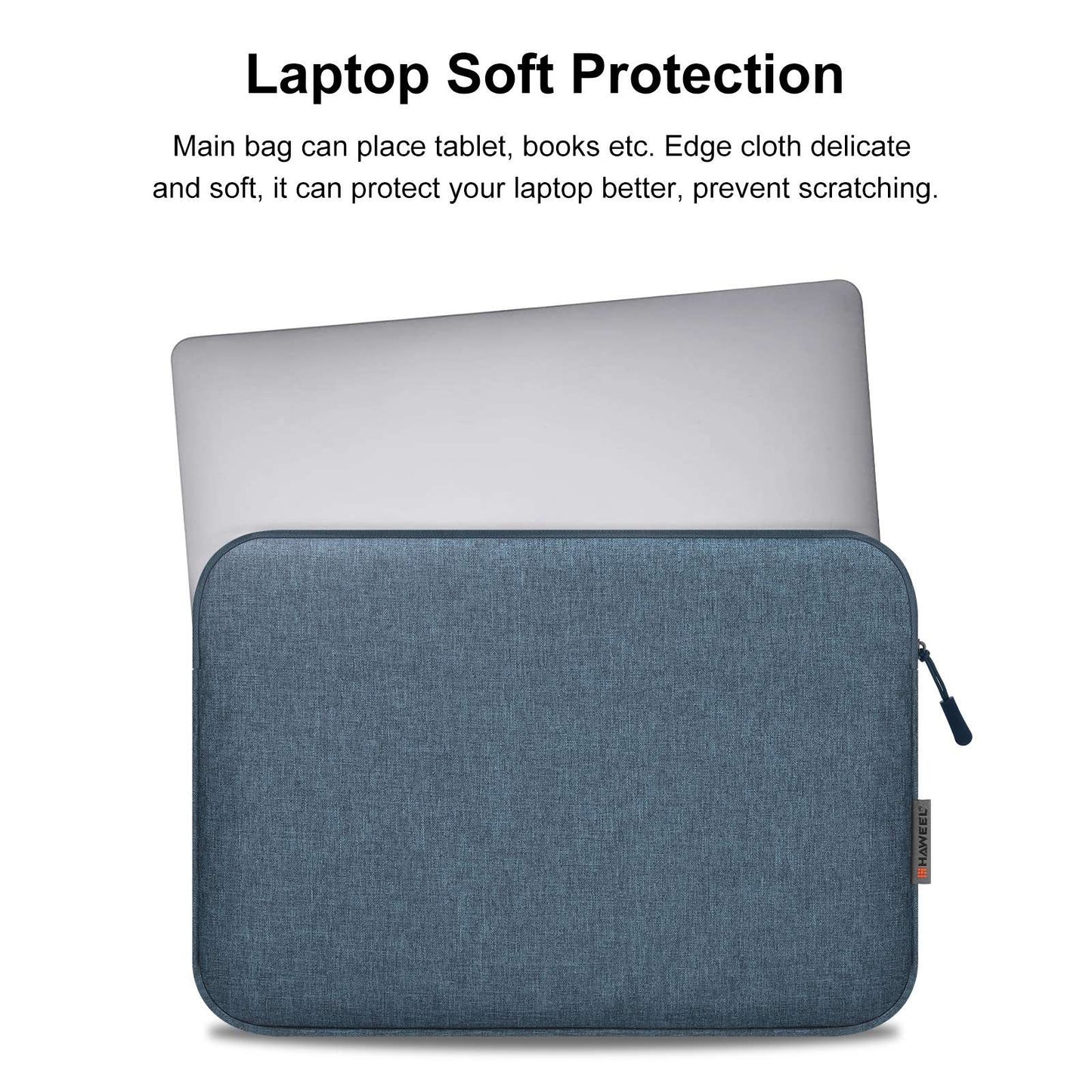 Haweel HWL7014 For MacBook 12-inch with Retina Display(2015) / MacBook Air 13 inch (2022) / (2020) / (2018) Anti-Scratch Carrying Case Protective Sleeve Bag (34 x 25cm, 12.5-13.5 inch) - Blue