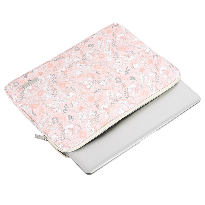 Canvasartisan G4-01 Water Repellent PU Leather Carrying Bag for 11-inch Laptop Flower and Leaves Print Notebook Protective Sleeve