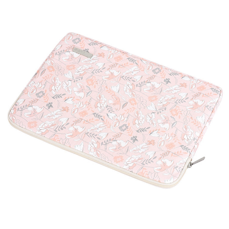 Canvasartisan G4-01 Water Repellent PU Leather Carrying Bag for 11-inch Laptop Flower and Leaves Print Notebook Protective Sleeve