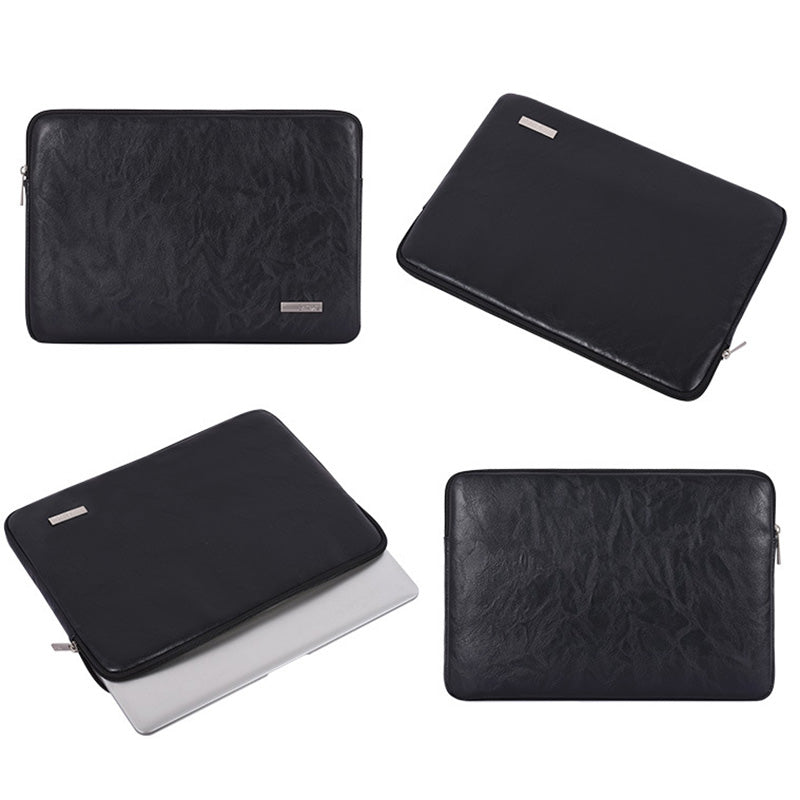 Canvasartisan L38-T0311 PU Leather Sleeve Bag for 11 inch Laptops Anti-Scratch Carry Case Notebook Portable Slim Case with Small Bag - Black