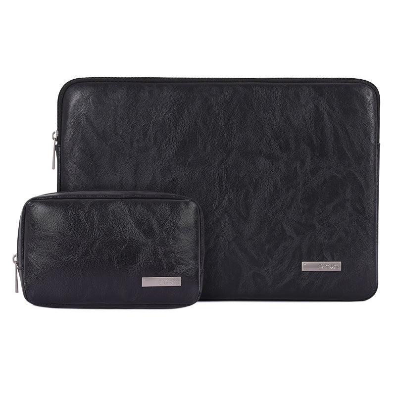 Canvasartisan L38-T0311 PU Leather Carrying Case for 12 inch Portable Sleeve Bag Laptops Anti-Scratch Slim Case with Small Bag - Black