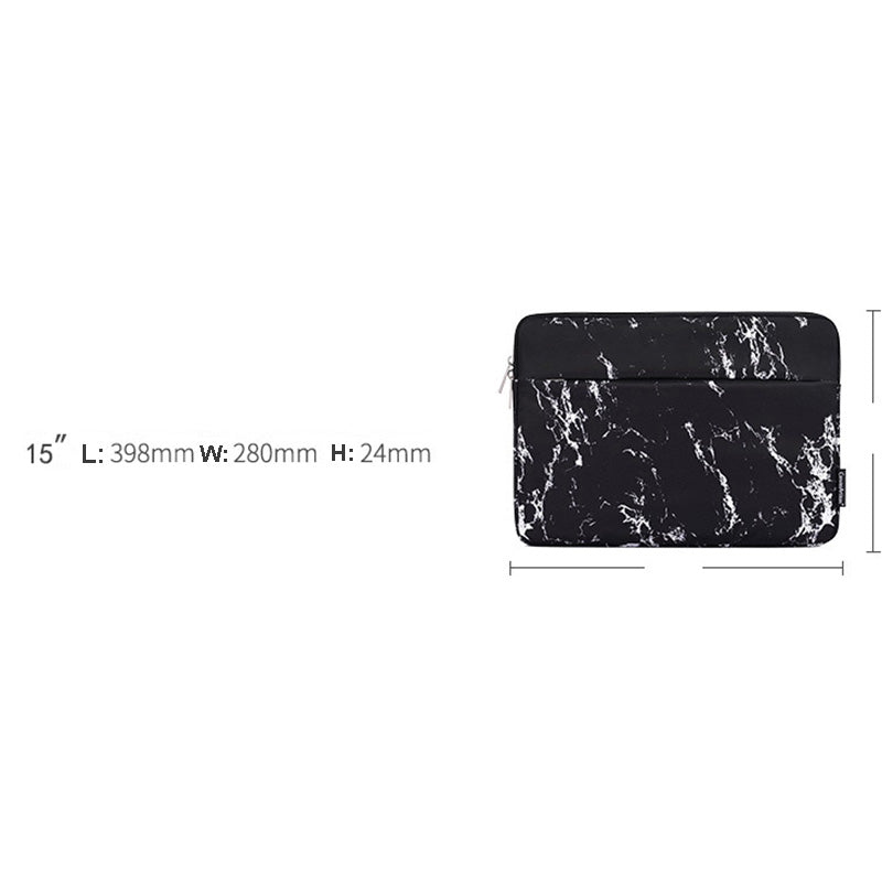 Canvasartisan H32-11 15-inch Laptop Portable Zipper Bag Anti-drop Printed Notebook Protective Sleeve - White