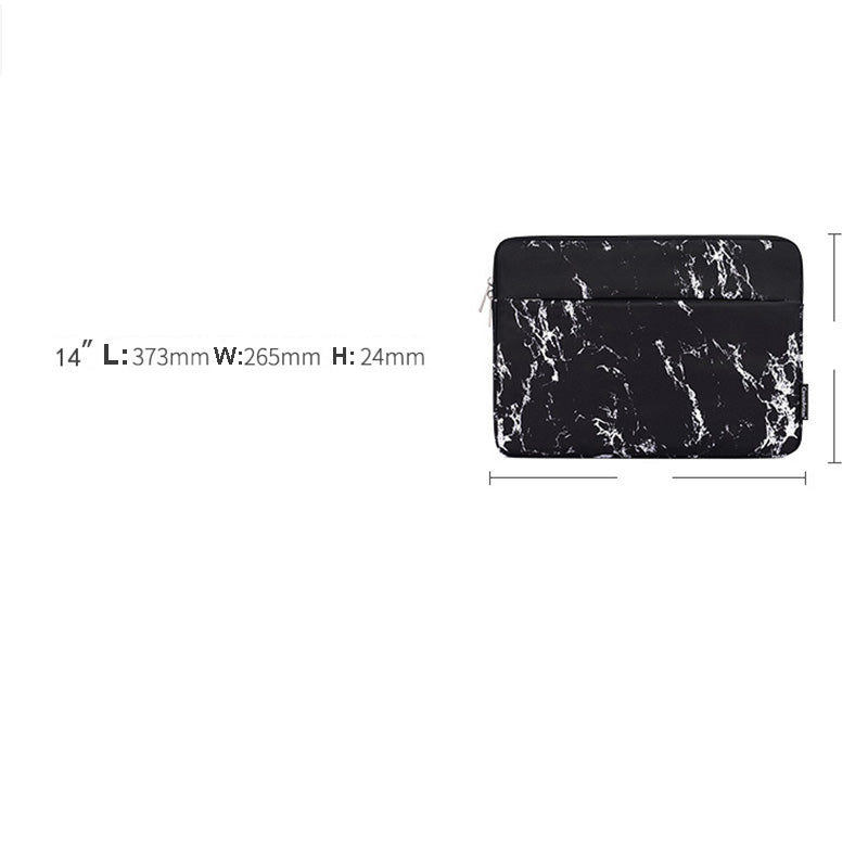 Canvasartisan H32-11 14-inch Notebook Protective Sleeve with Front Pocket Printed Laptop Portable Zipper Bag - Black / Yellow