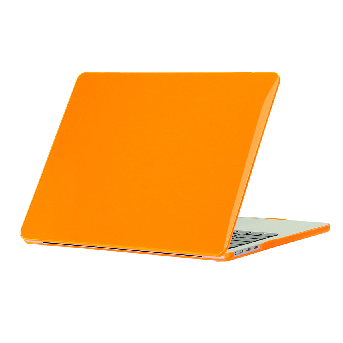 Anti-scratch Case for MacBook Air 13 inch (2022) (A2681) Crystal PC Front and Back Protective Cover Shell - Orange