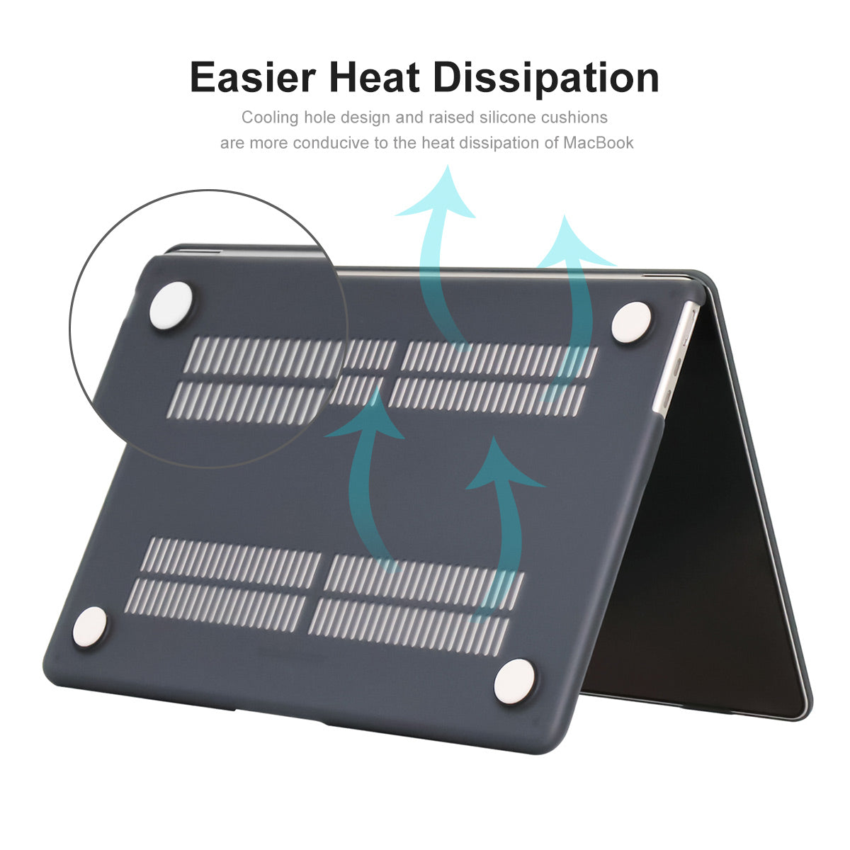 for MacBook Air 13 inch (2022)(A2681) Matte PC Front and Back Protective Case Anti-scratch Shell - Cyan