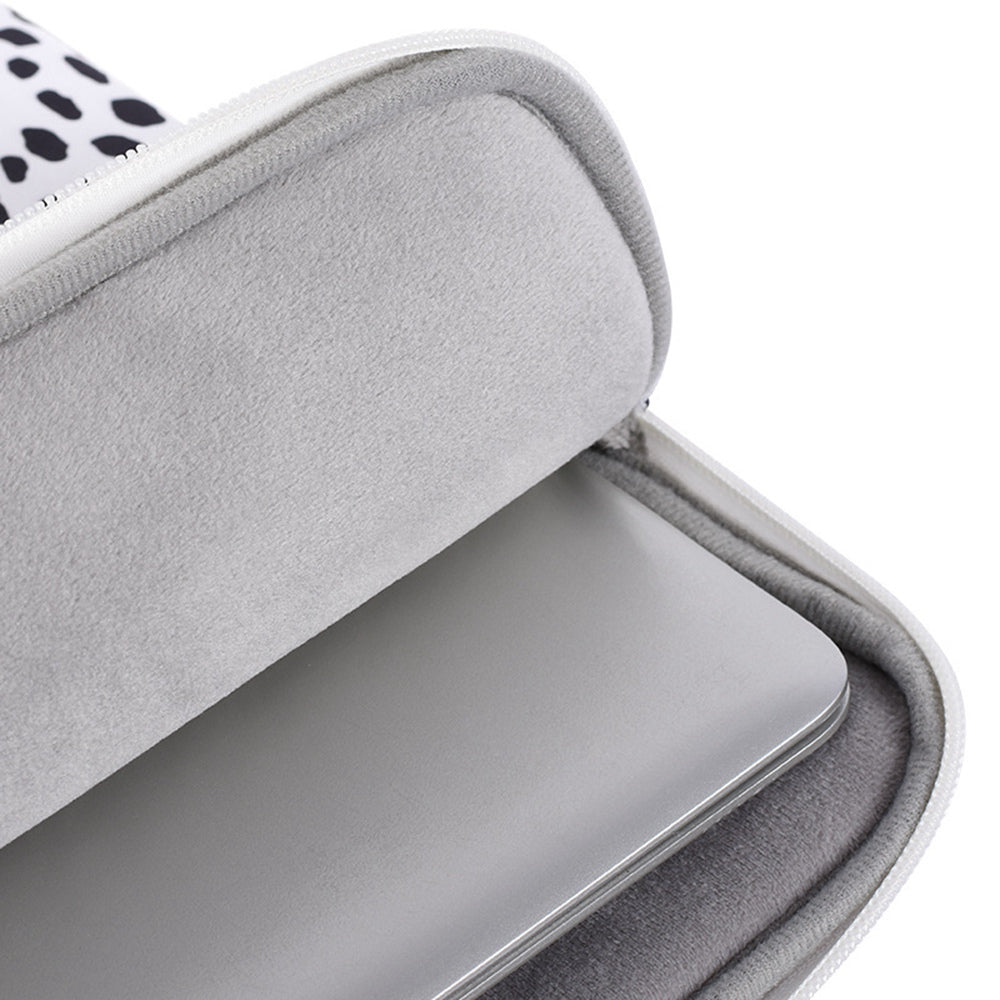 Canvasartisan H36-11 12-inch Laptop Soft Lining Protective Sleeve Black Spotted Notebook Carrying Bag