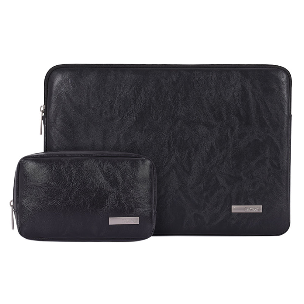 Canvasartisan L38-T0311 PU Leather Carrying Case for 14 inch Portable Sleeve Bag Laptops Slim Case with Small Bag - Black