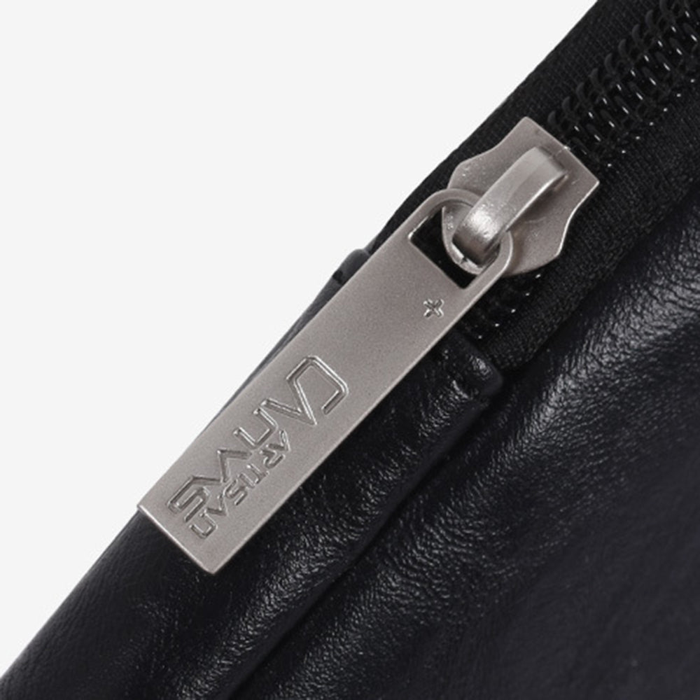 Canvasartisan L38-T0311 PU Leather Carrying Case for 14 inch Portable Sleeve Bag Laptops Slim Case with Small Bag - Black