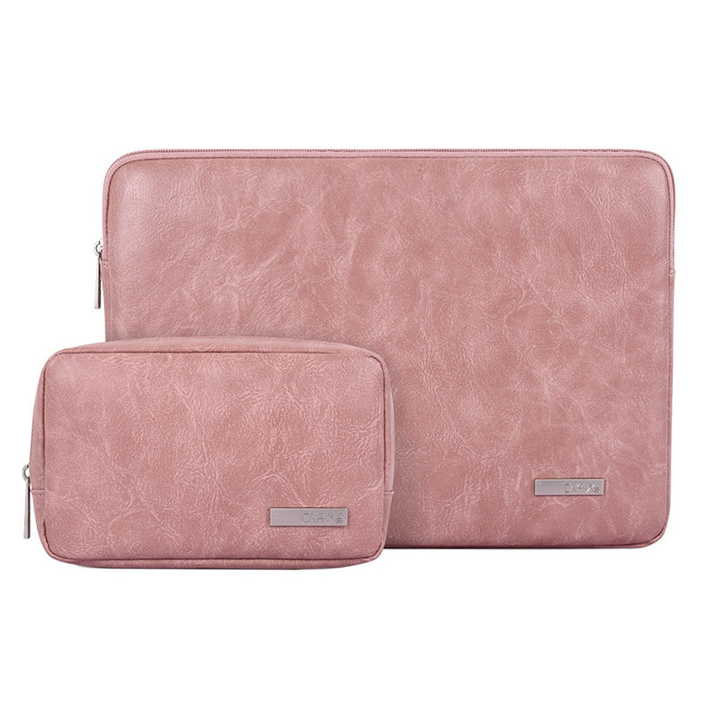 Canvasartisan L38-T0311 PU Leather Carrying Case for 14 inch Portable Sleeve Bag Laptops Slim Case with Small Bag - Pink