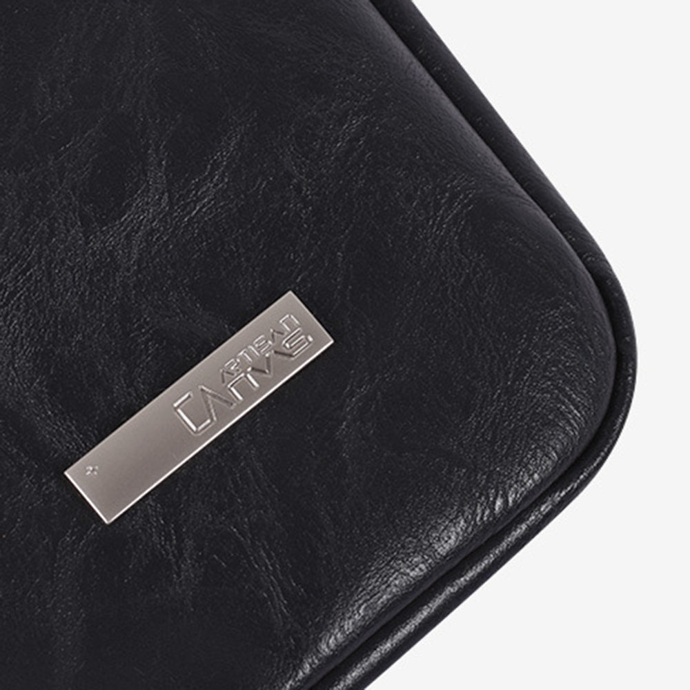 Canvasartisan L38-T0311 PU Leather Sleeve Bag for 15 inch Portable Carrying Case with Small Bag Laptops Shockproof Protector - Khaki
