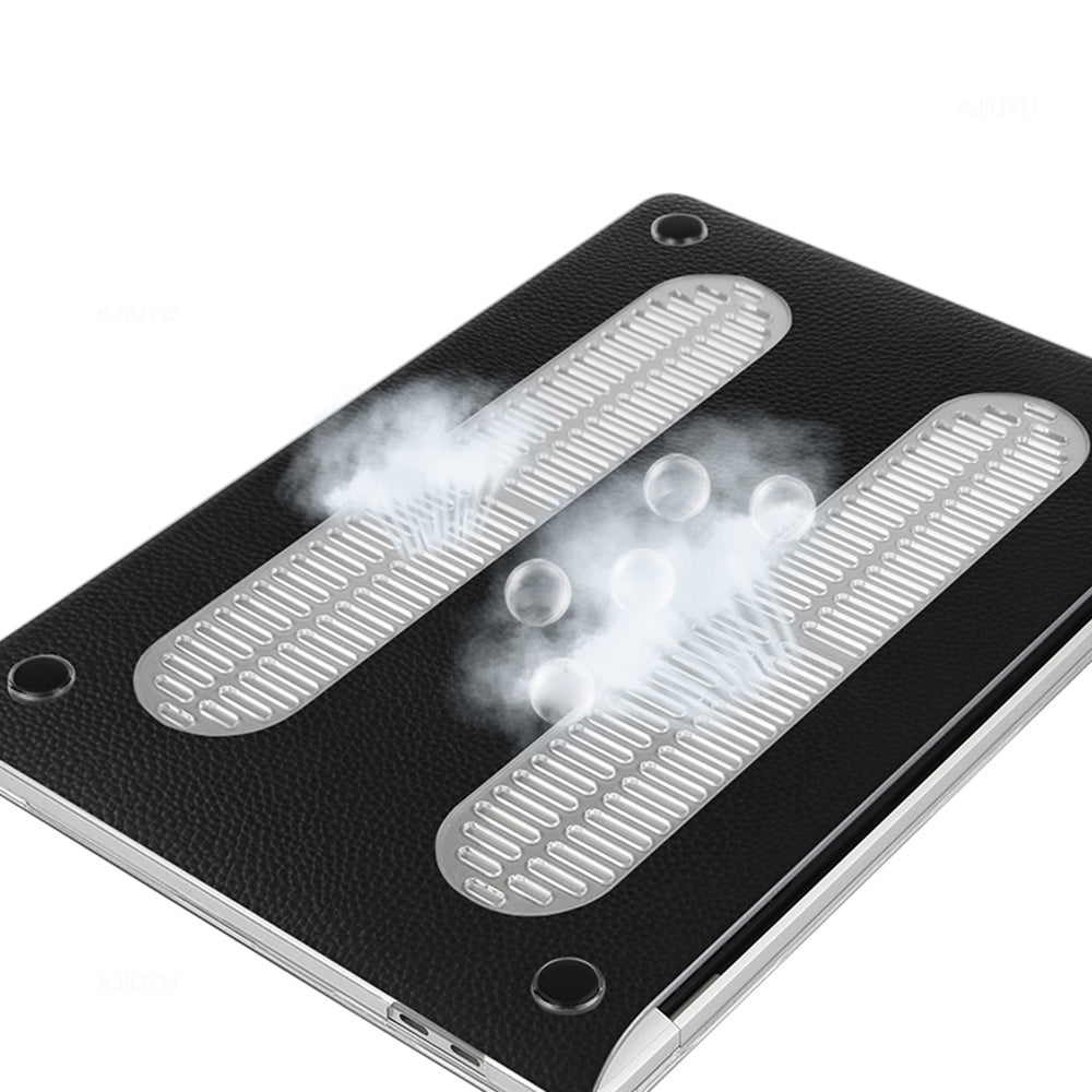 For MacBook Pro 15 inch (2018-2019) A1990 / (2016-2017) A1707 Anti-scratch Laptop Case Top Layer Genuine Leather Heat Dissipation Notebook Cover