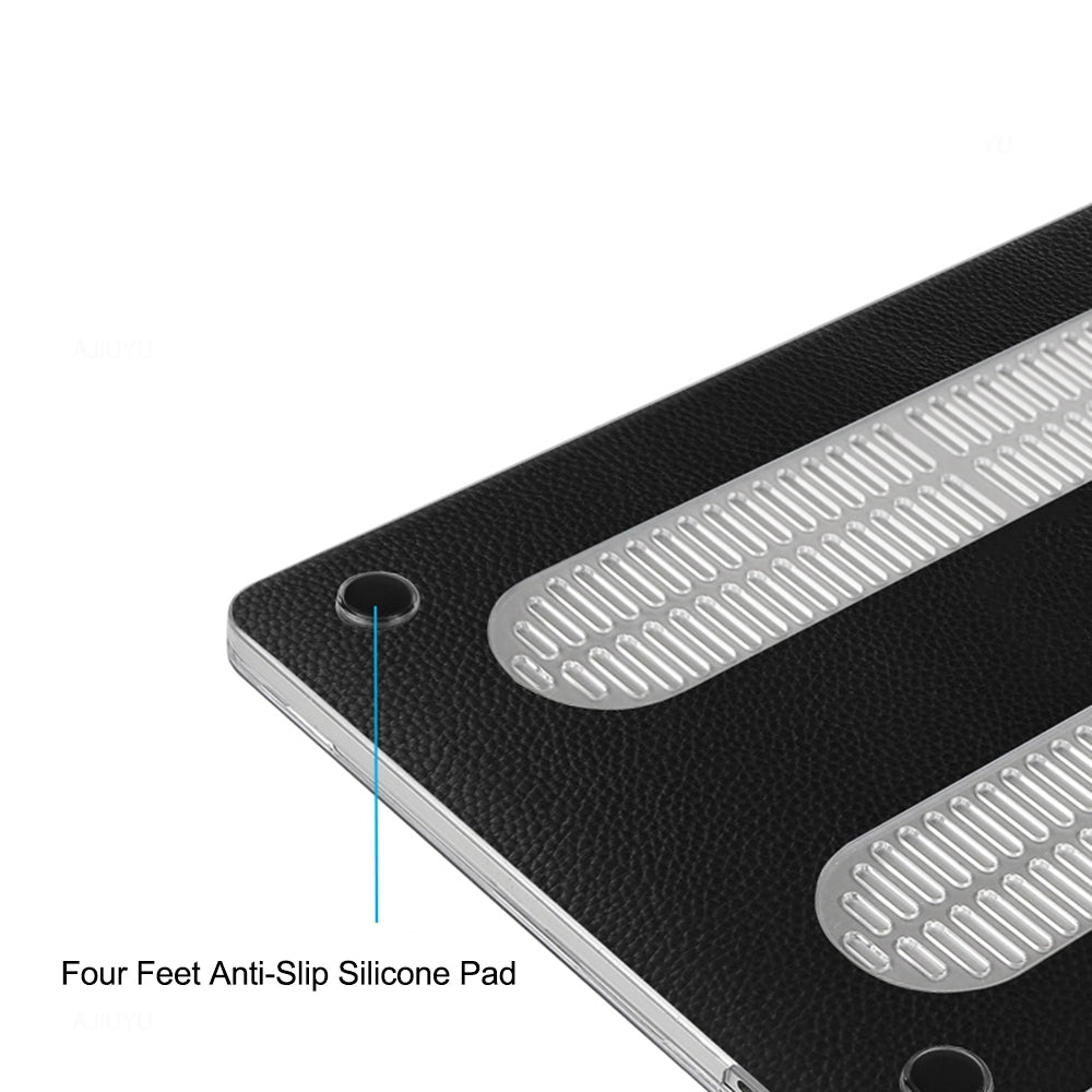 For MacBook Pro 16 inch (2019) A2141 Top Layer Genuine Leather Laptop Case Heat Dissipation Notebook Sleeve Cover