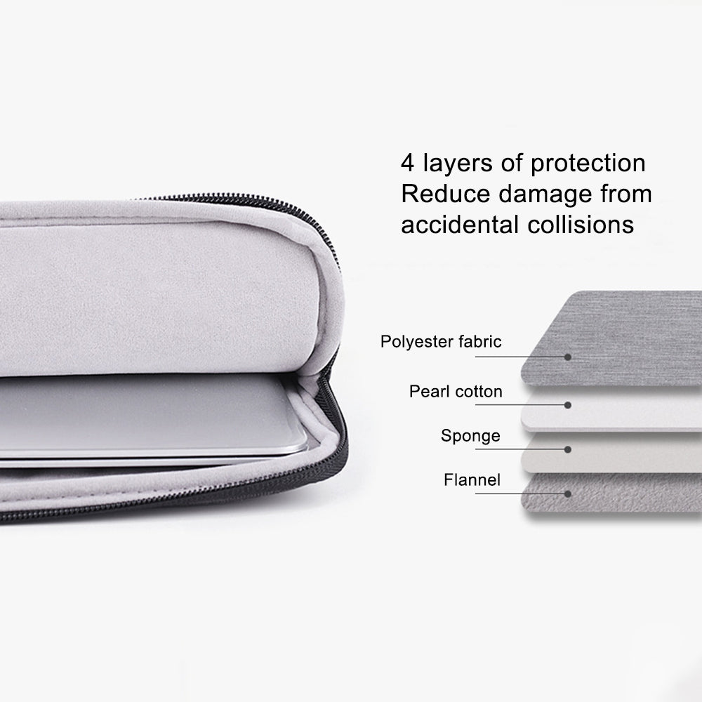 Canvasartisan L2-08 Stylish Business 14-inch Laptop Zipper Carrying Pouch Waterproof Notebook Sleeve Bag (No Handle) - Grey