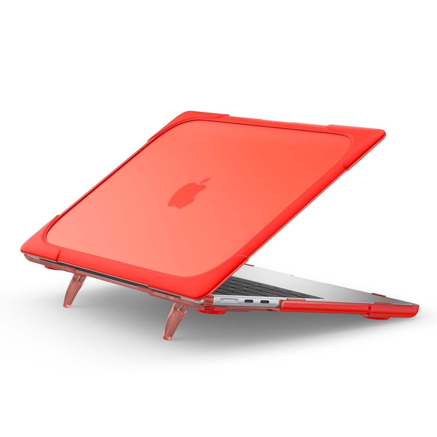Laptop Case for MacBook Air 13 inch (2022) A2681 Protective Case Notebook Computer Anti-Scratch Cover with Stand - Red