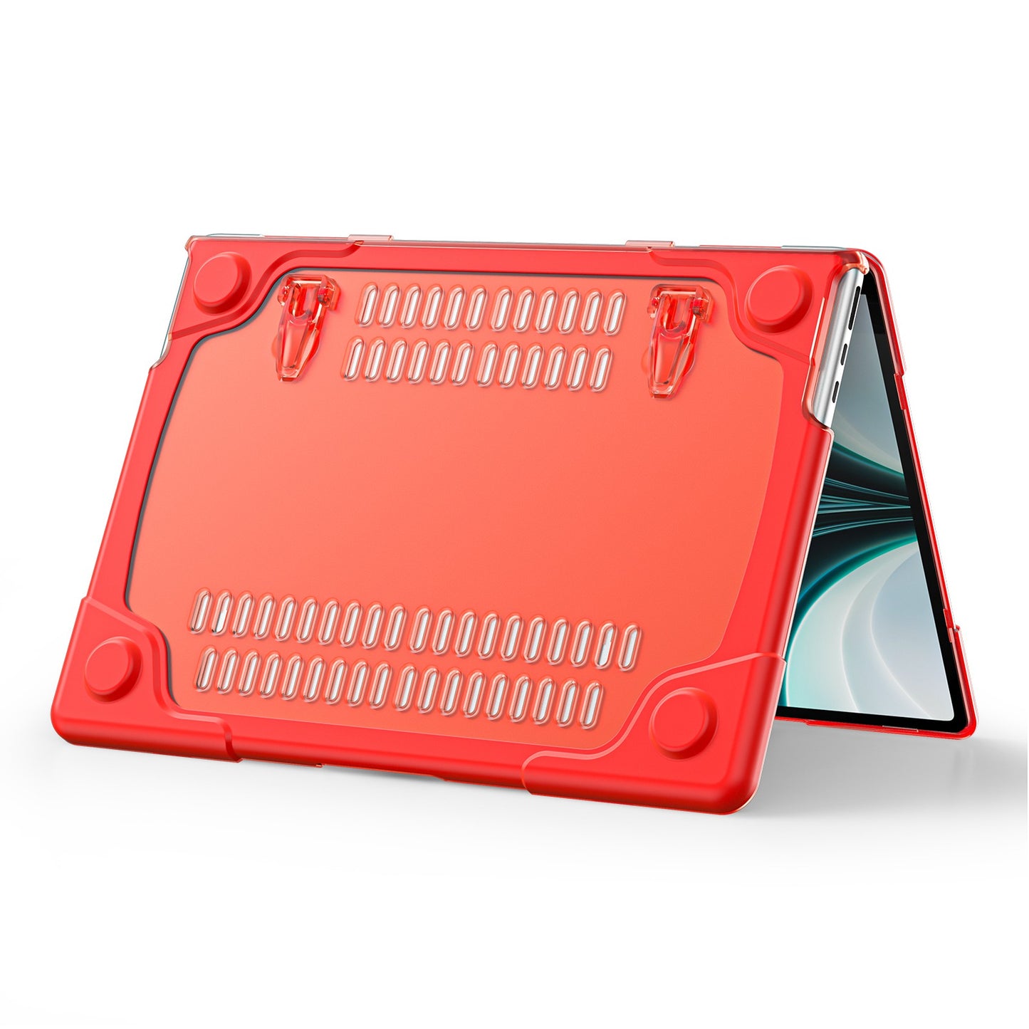 Laptop Case for MacBook Air 13 inch (2022) A2681 Protective Case Notebook Computer Anti-Scratch Cover with Stand - Red