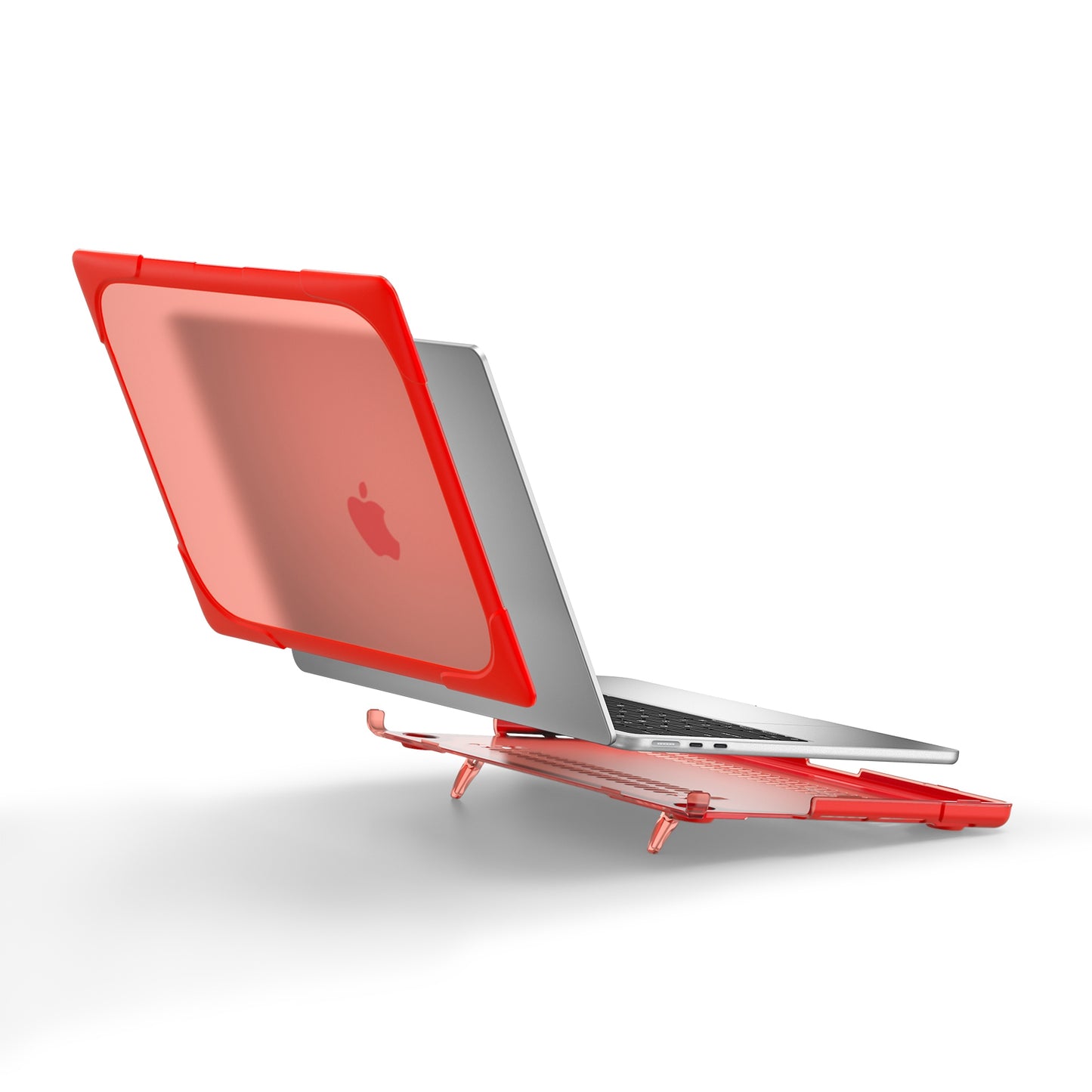 Laptop Case for MacBook Air 13 inch (2022) A2681 Protective Case Notebook Computer Anti-Scratch Cover with Stand - Red