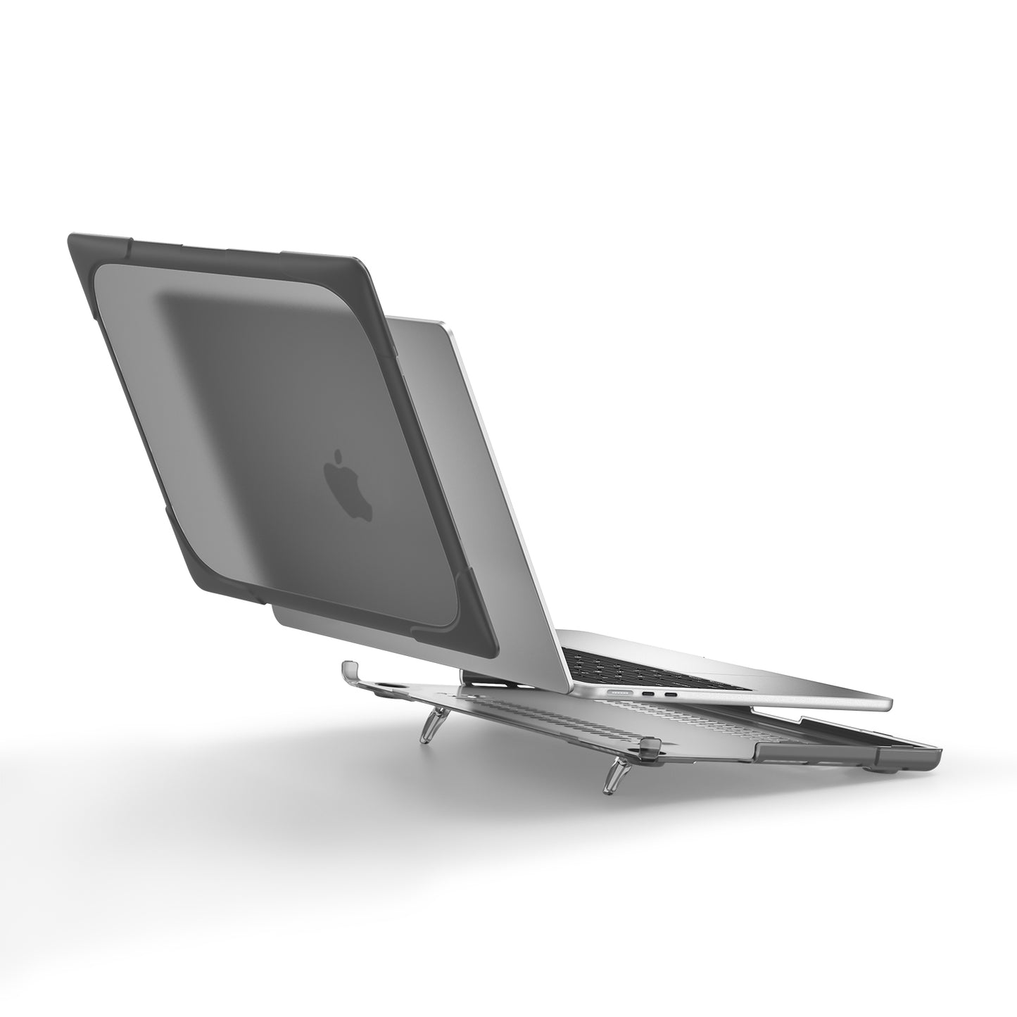 Laptop Case for MacBook Air 13 inch (2022) A2681 Protective Case Notebook Computer Anti-Scratch Cover with Stand - Grey