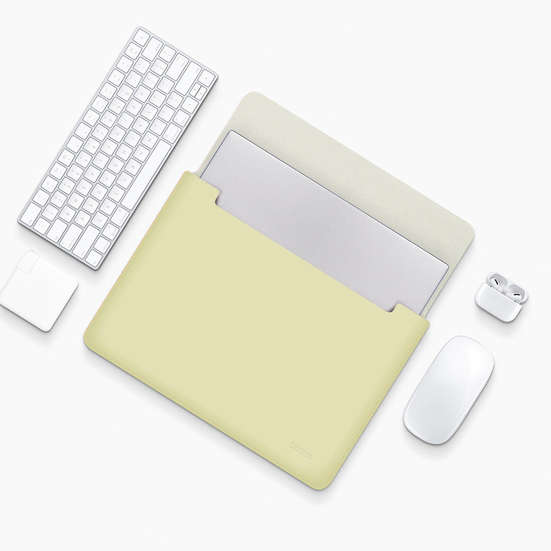 PU Leather Protective Case for 13 / 13.3 / 14-inch Laptop Waterproof Notebook Sleeve Carrying Bag - Green