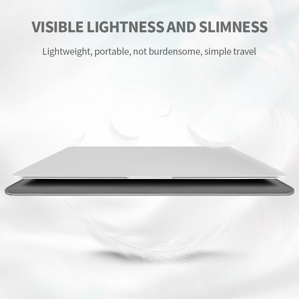 Anti-Scratch PU Leather Sleeve Bag for 13 / 14-inch Laptops Carrying Case Portable Shockproof Bag with Stand - Green