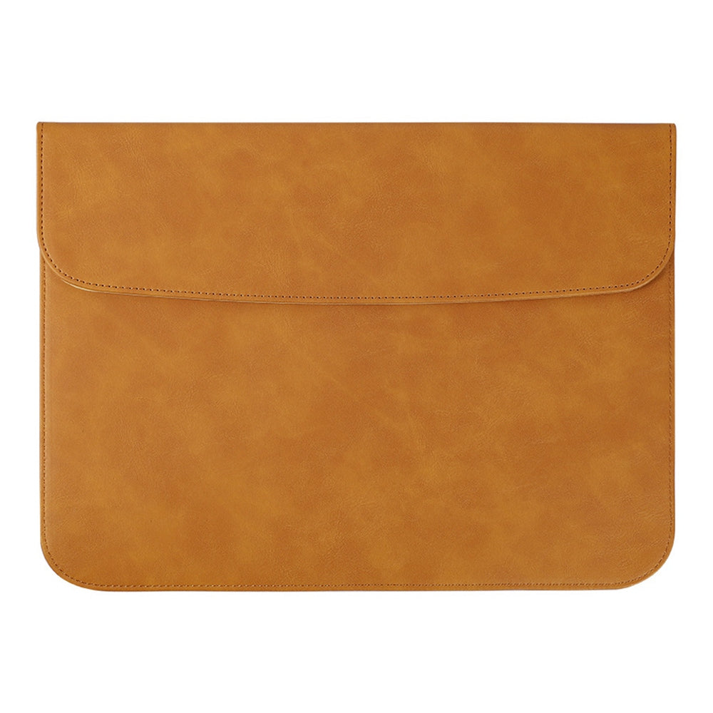 SS13 13 Inch Notebook Computer Carrying Pouch Lightweight Thin Laptop Sleeve Bag Ultra-thin PU Leather Mouse Pad - Brown