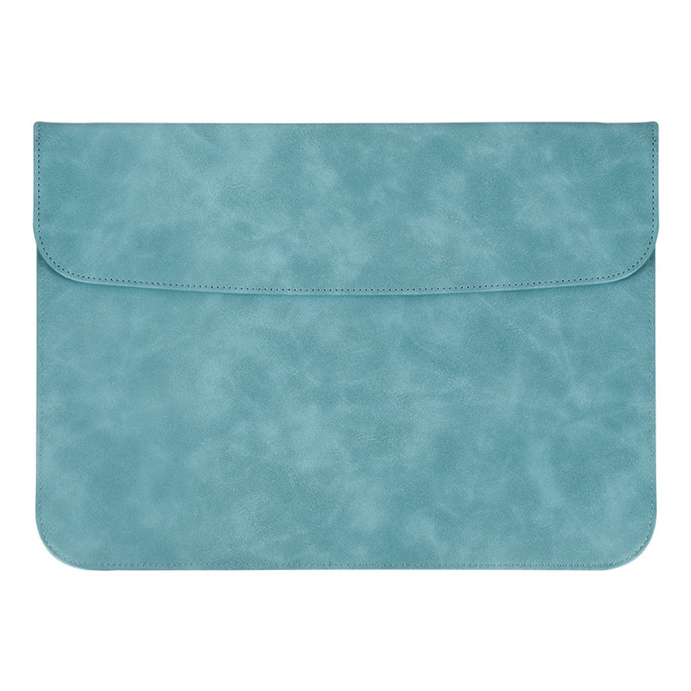 SS13 12 Inch Laptop Sleeve Ultra-thin PU Leather Notebook PC Pouch Mouse Pad for Home and Office - Sky Blue
