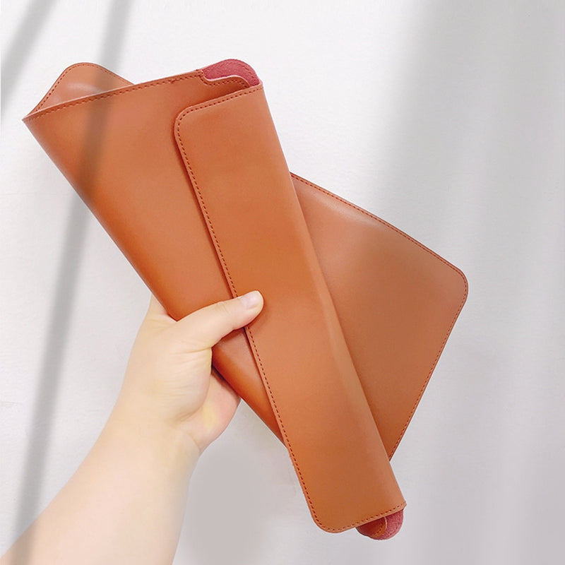 SS07 Laptop Sleeve for Microsoft Surface Go 1 / 2 / 3, Cowhide Leather Case Water Resistant Notebook Computer Carrying Bag - Brown