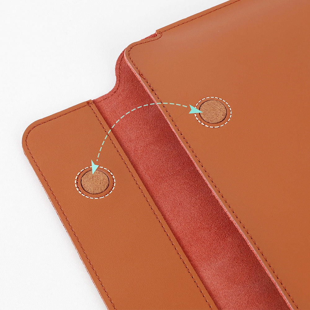 SS07 Laptop Sleeve for Microsoft Surface Go 1 / 2 / 3, Cowhide Leather Case Water Resistant Notebook Computer Carrying Bag - Brown