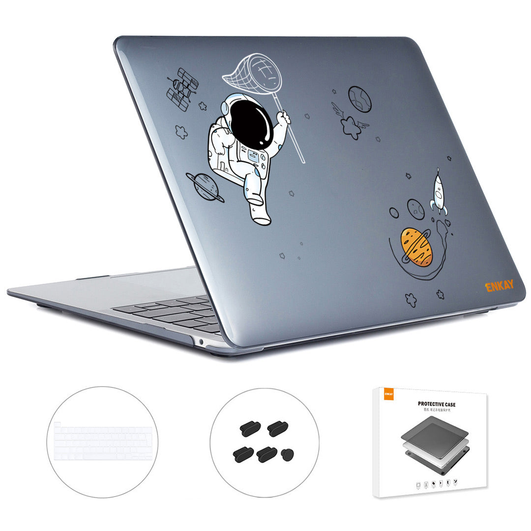 for MacBook Pro 16 inch (2019) A2141 (EU Version) Laptop Cover Astronaut Pattern Hard Protective Case with Slim TPU Keyboard Film + Anti-dust Plugs - Astronaut No.2
