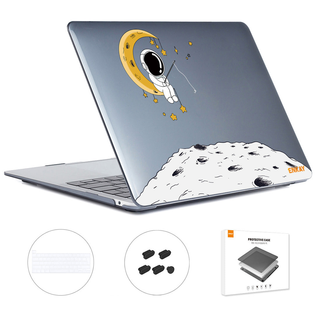 for MacBook Pro 16 inch (2019) A2141 (EU Version) Laptop Cover Astronaut Pattern Hard Protective Case with Slim TPU Keyboard Film + Anti-dust Plugs - Astronaut No.3