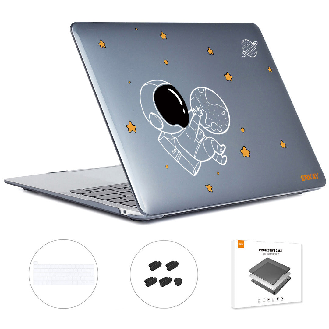 for MacBook Pro 16 inch (2019) A2141 (EU Version) Laptop Cover Astronaut Pattern Hard Protective Case with Slim TPU Keyboard Film + Anti-dust Plugs - Astronaut No.5