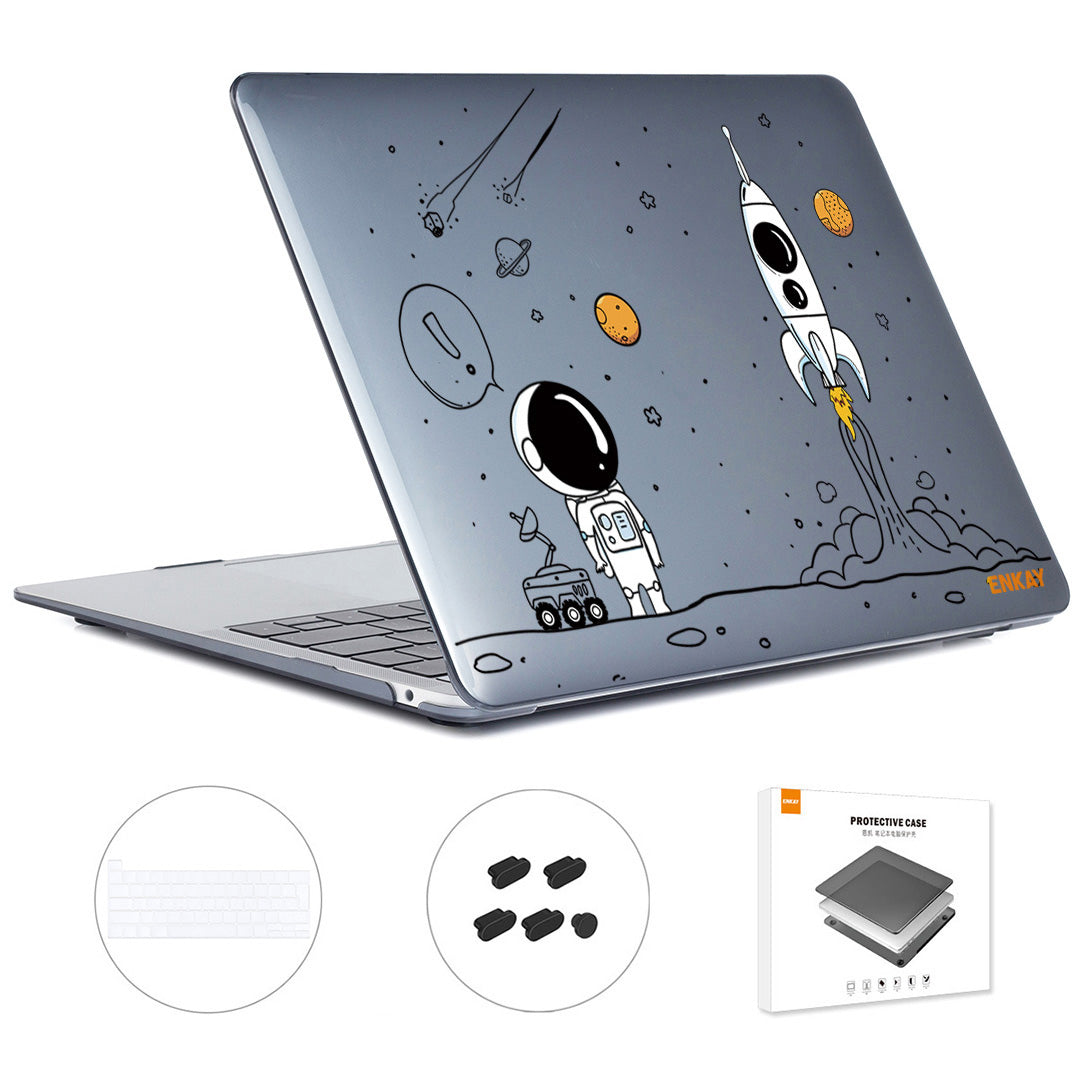 For MacBook Pro 13-inch (2020) A2251 / A2289 / A2338 (EU Version) Protective Cover Astronaut Pattern Laptop Case with TPU Keyboard Film + Anti-dust Plugs - Astronaut No.1