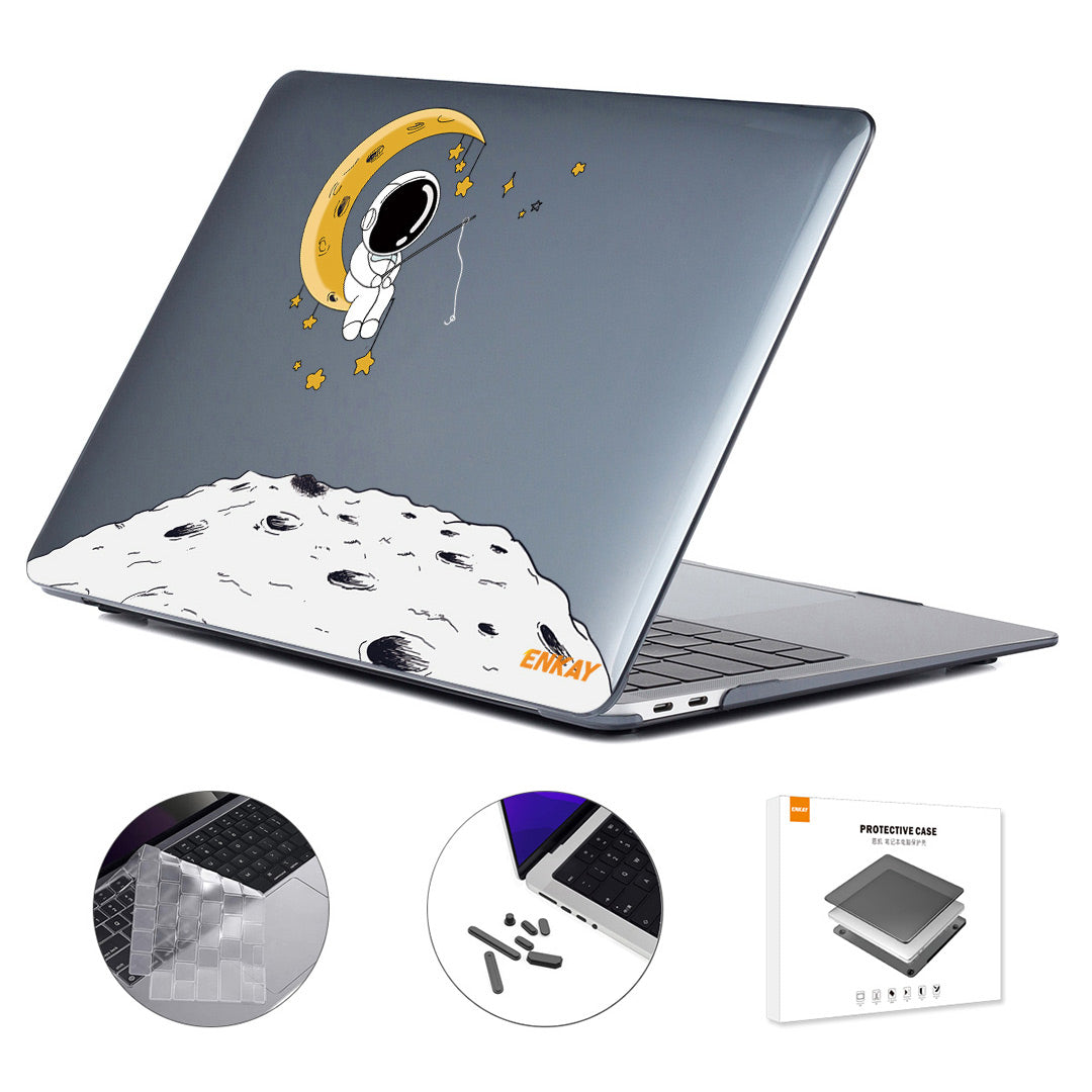 For MacBook Air 13 inch (2022) A2681 (US) Astronaut Pattern Anti-Scratch Laptop Case with TPU Keyboard Cover + Dust-Proof Plugs - Astronaut No.3