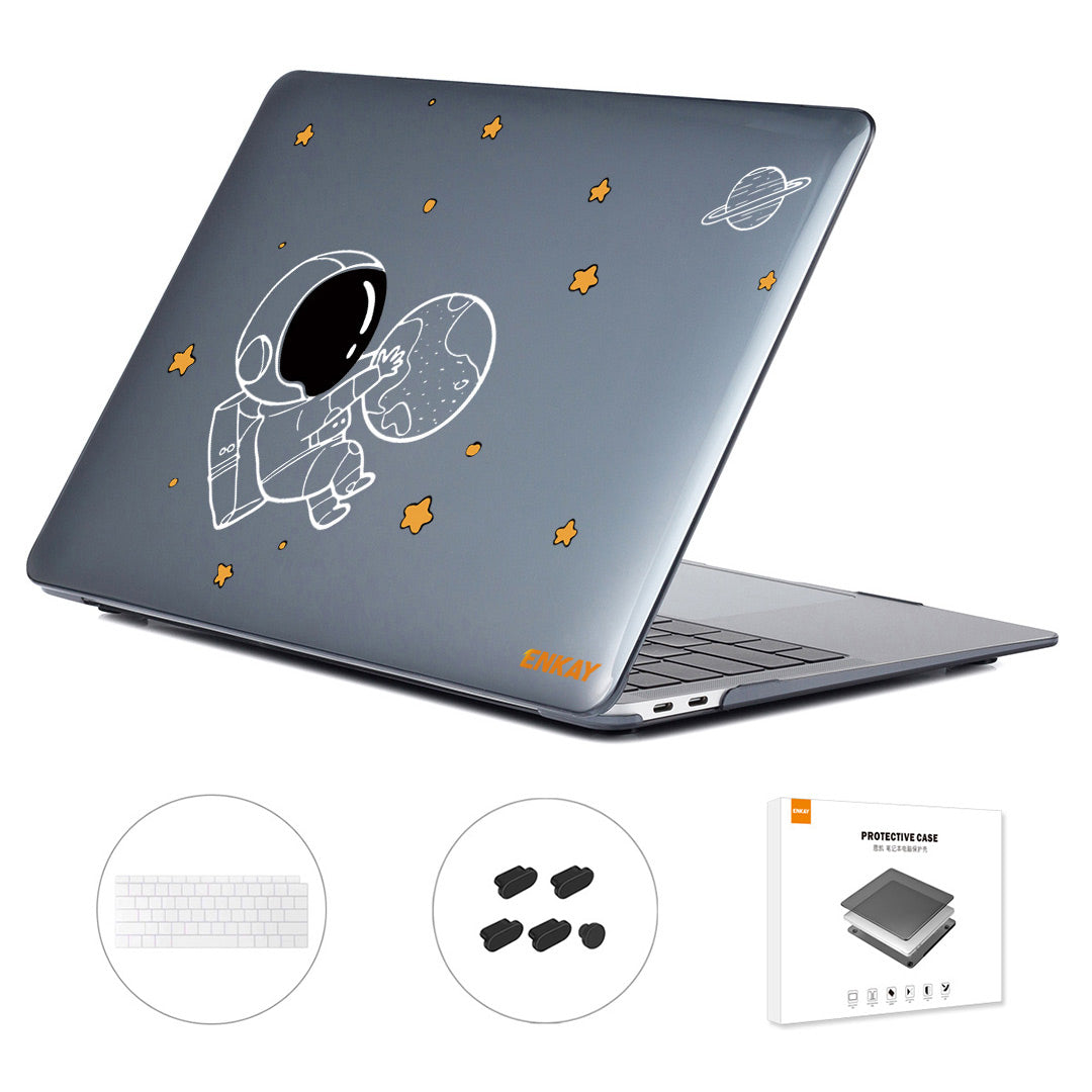 Astronaut Pattern Shockproof Case for MacBook Air 13 inch (2018) A1932 (US Version) Anti-Scratch Laptop Case with TPU Keyboard Cover + Dust-Proof Plugs - Astronaut No.5