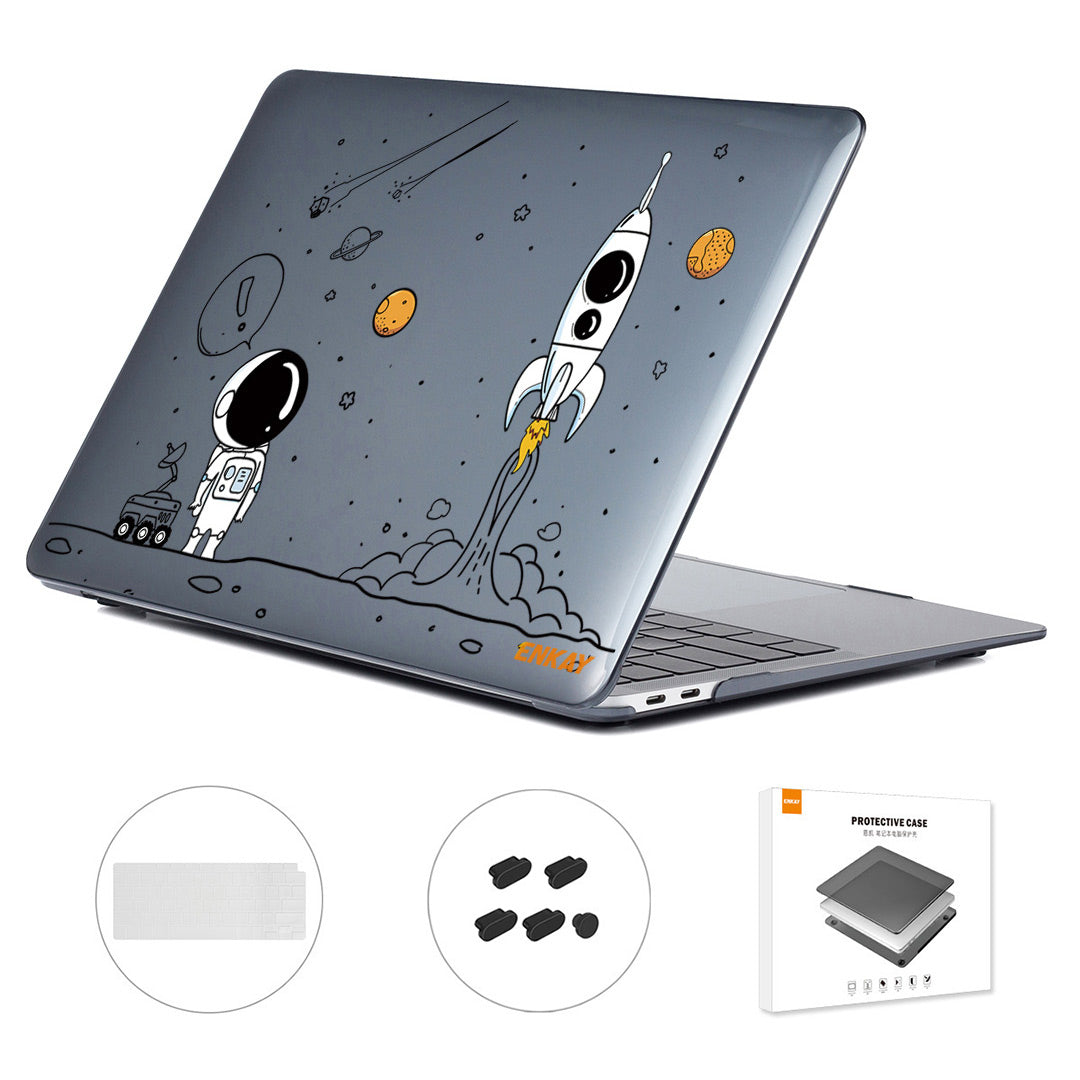For MacBook Air 13 inch (2020) A2179 / A2337 (US) Astronaut Pattern Anti-Scratch Laptop Case with TPU Keyboard Cover + Dust-Proof Plugs - Astronaut No.1