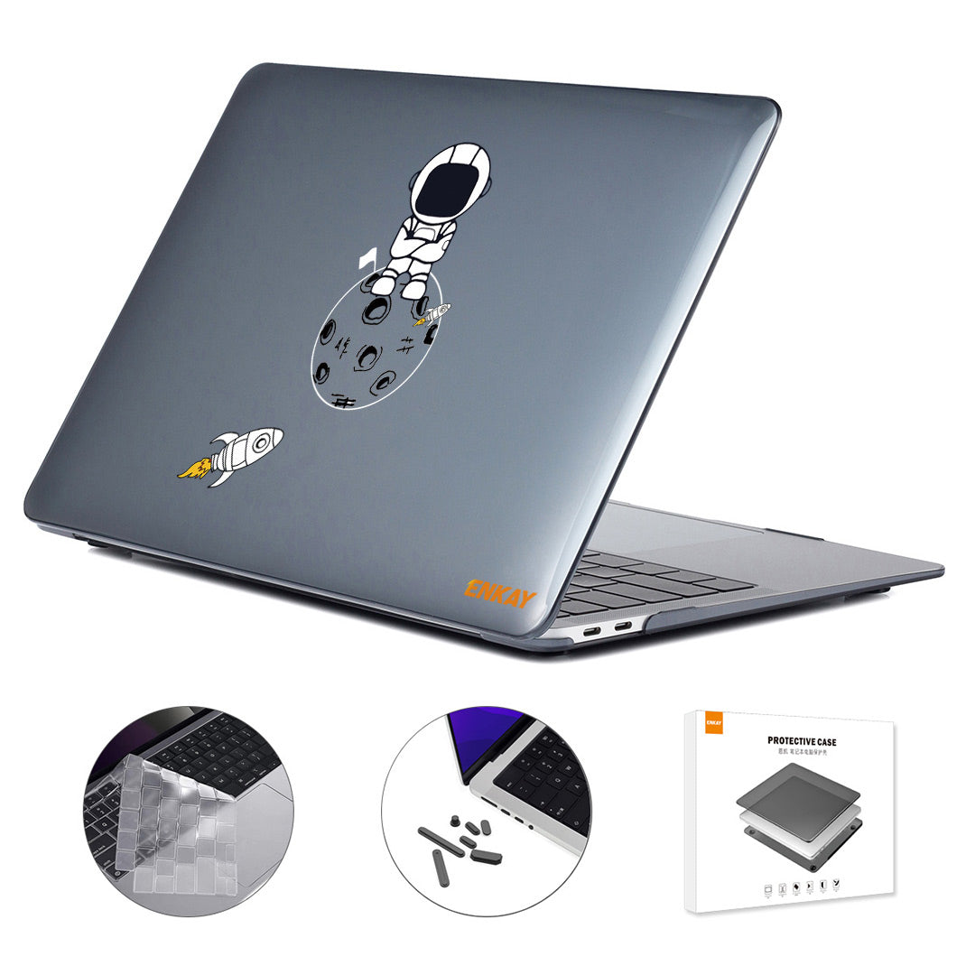 Shockproof Case for MacBook Pro 14 inch (2021) A2442 (US Version) Astronaut Pattern Anti-Drop Laptop Case with TPU Keyboard Cover + Dust-Proof Plugs - Astronaut No.4