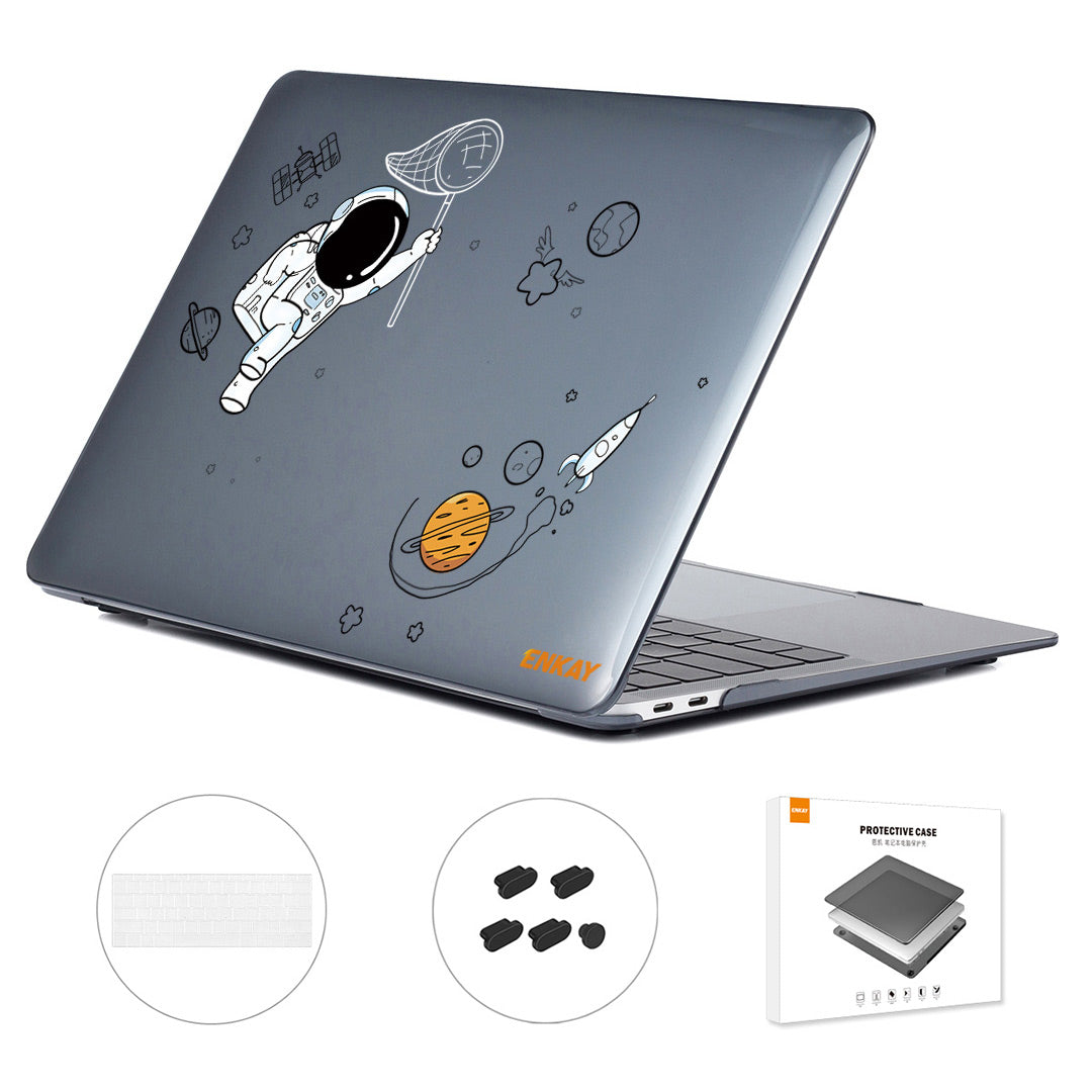 For MacBook Pro 13 inch (2016) A1706 / (2018) A1989 / (2019) A2159 (US Version) Astronaut Pattern Shockproof Laptop Case with TPU Keyboard Cover + Dust-Proof Plugs - Astronaut No.2
