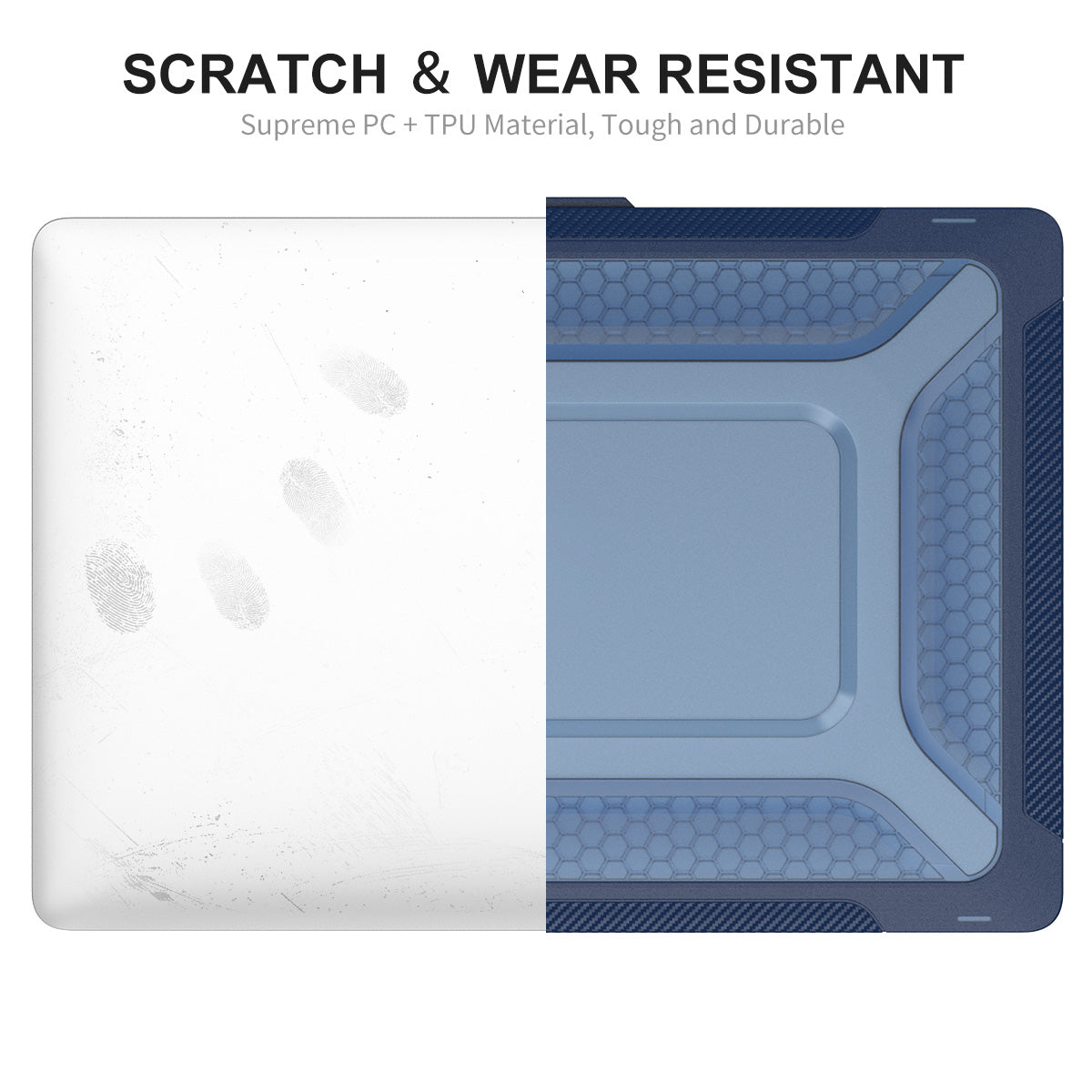 Anti-Scratch Slim Case for MacBook Pro 16 inch (2021) A2485 (US Version) Shockproof Laptop Case Kickstand Protective Cover with TPU Keyboard Film + Dust-Proof Plugs - Blue