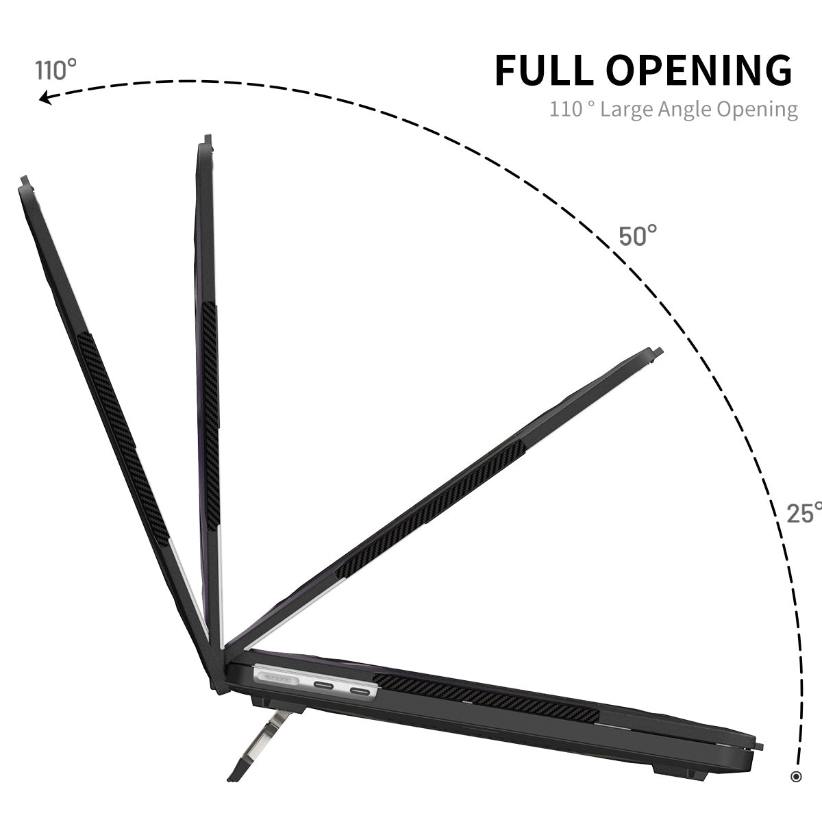 for MacBook Air 13 inch (2022) A2681 (EU Version) Hard PC Case Cover Kickstand Shock Resistant Shell with TPU Keyboard Film + Anti-Dust Plugs - Grey