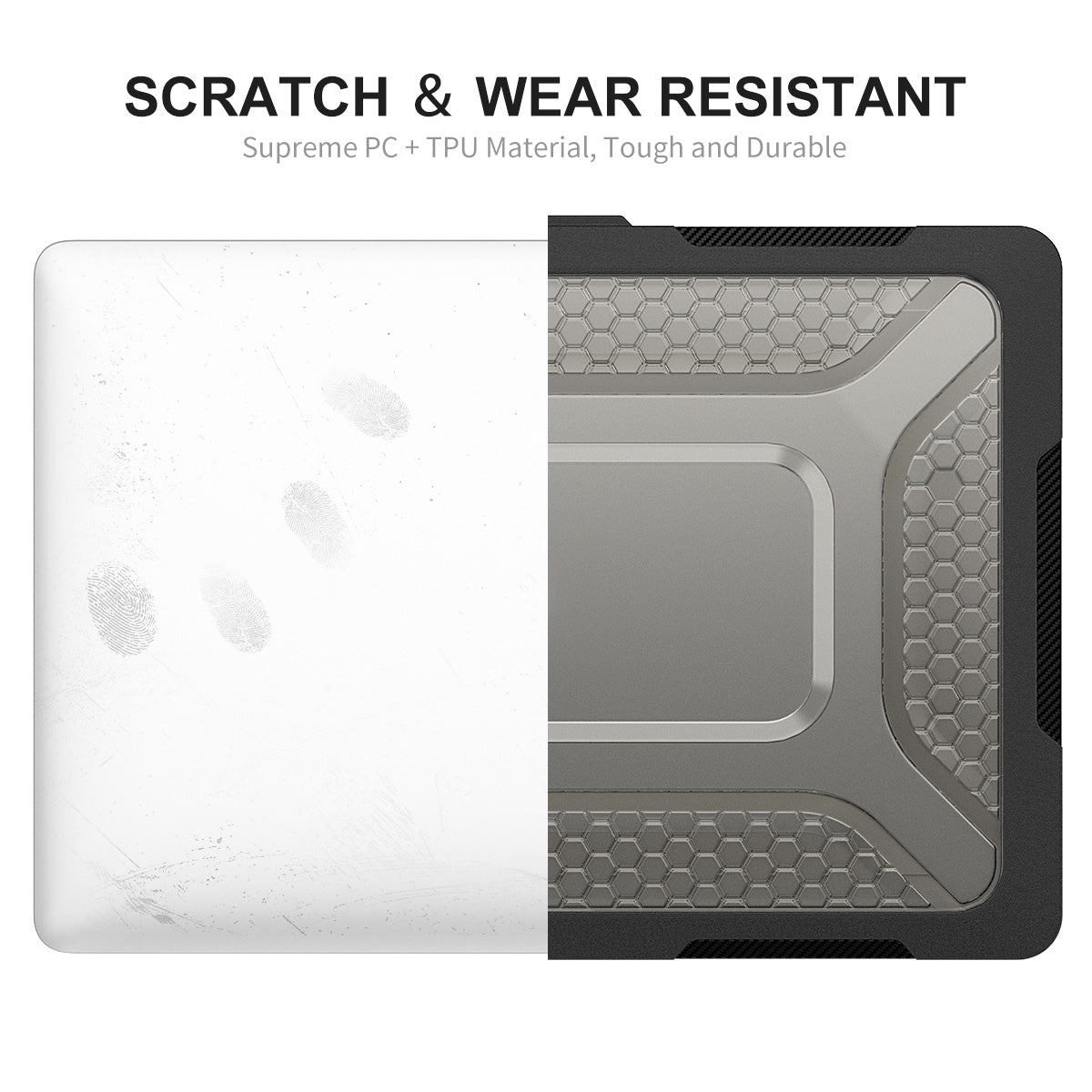 for MacBook Air 13 inch (2022) A2681 (EU Version) Hard PC Case Cover Kickstand Shock Resistant Shell with TPU Keyboard Film + Anti-Dust Plugs - Khaki