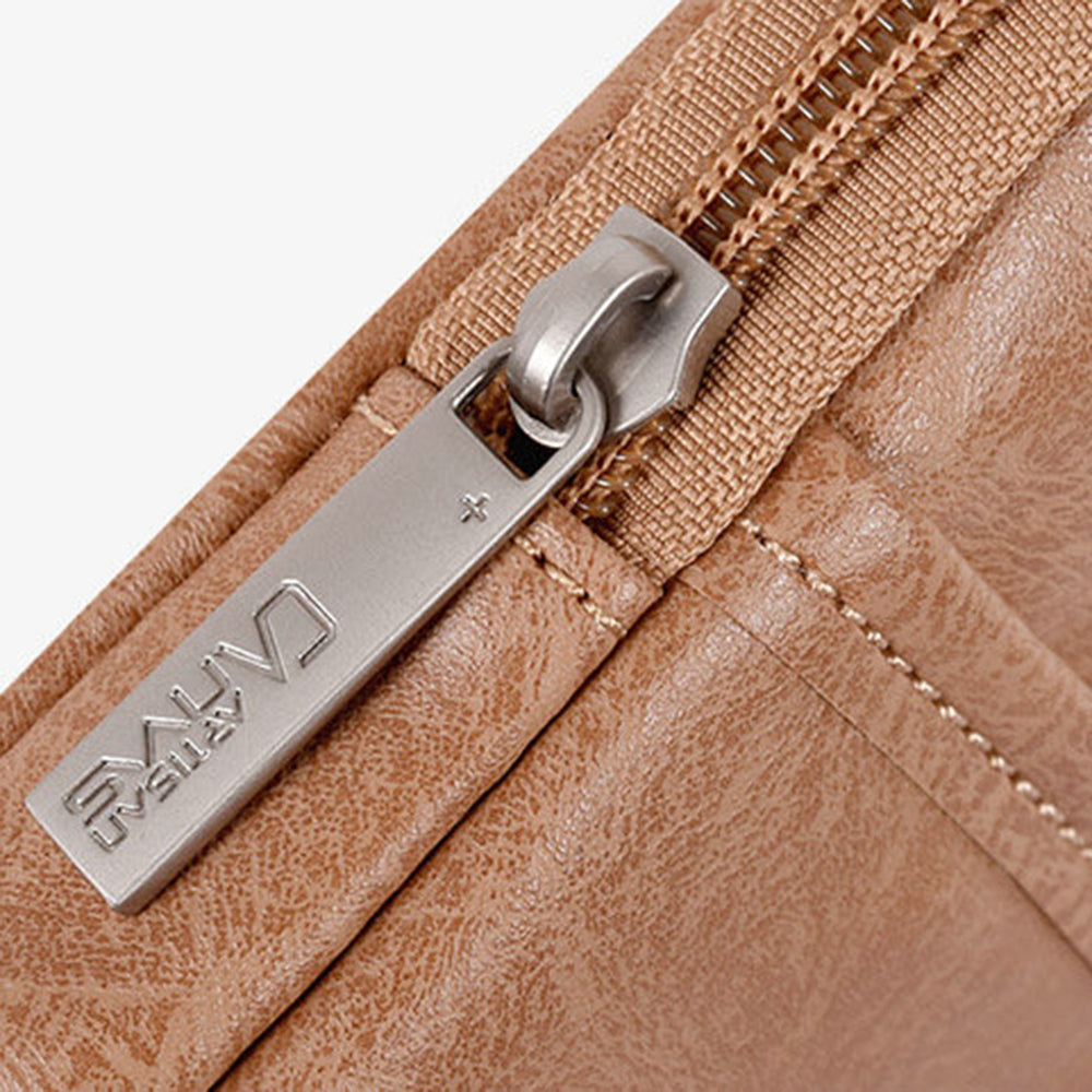 Canvasartisan L38-T0621 13-Inch Laptop Protection Sleeve Ultra-slim PU Leather Notebook Computer Bag with Small Pouch - Khaki