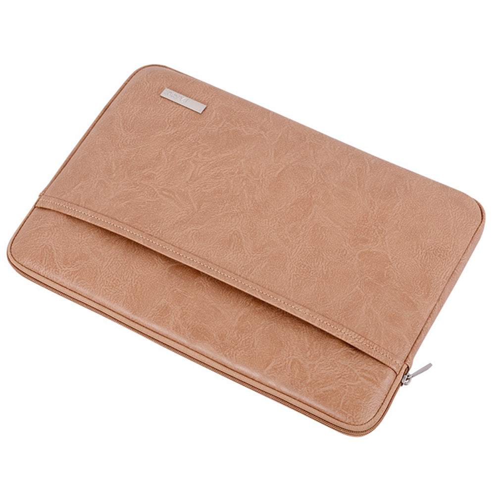 Canvasartisan L38-T0621 14-Inch Notebook Computer Bag Laptop Protection Sleeve Super Thin PU Leather Carrying Handbag with Small Pouch - Grey