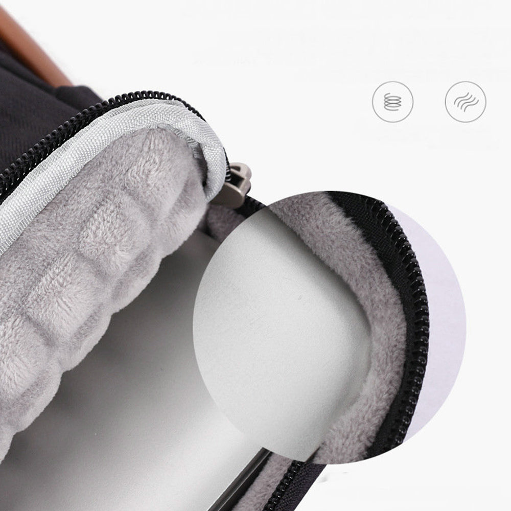 Portable Sleeve Bag Splashproof Laptops Slim Case with 2 Pouches / Handle Strap for 15 inch Notebook Shockproof Carrying Case - Grey