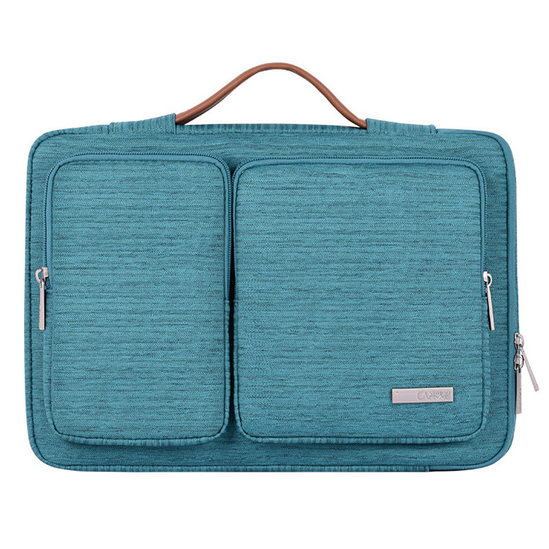 Portable Sleeve Bag Splashproof Laptops Slim Case with 2 Pouches / Handle Strap for 15 inch Notebook Shockproof Carrying Case - Light Green