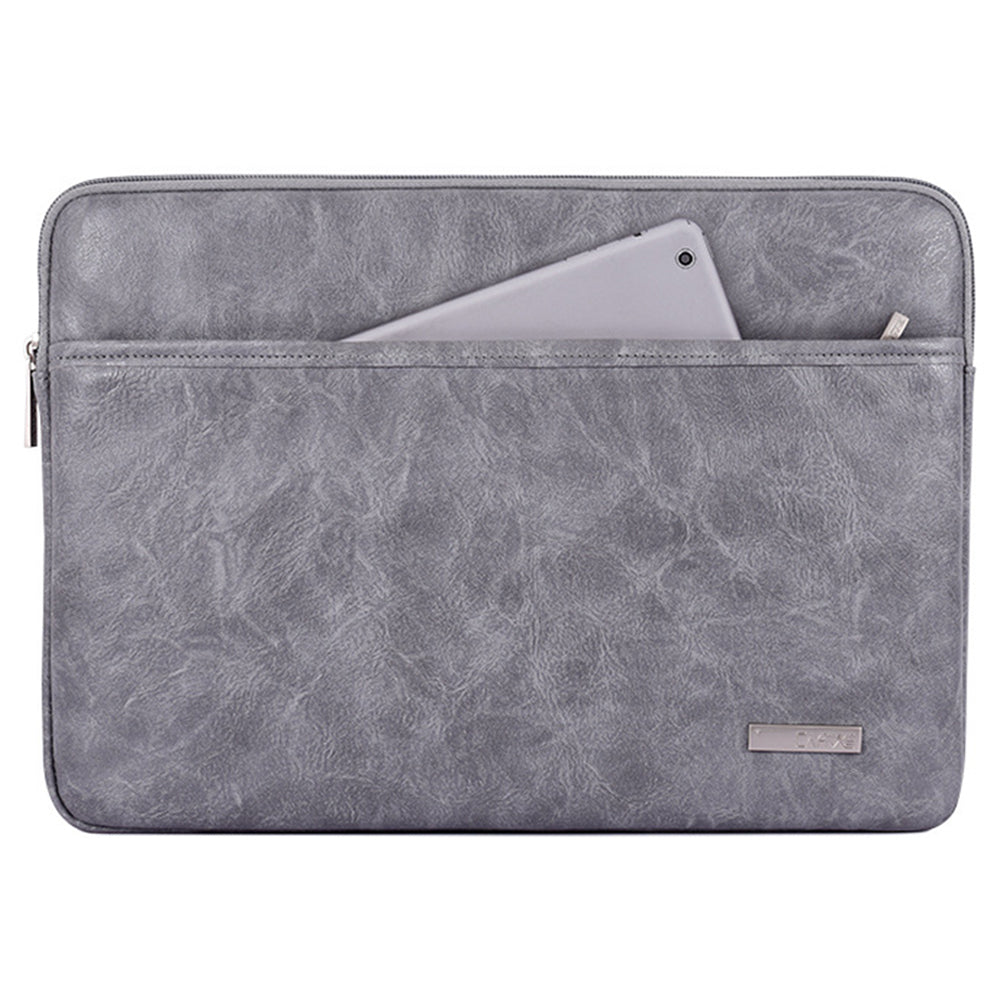 Canvasartisan L38-T06 PU Leather Sleeve Bag for 12 inch Laptop Portable Carrying Case Shockproof Notebook Protector - Khaki